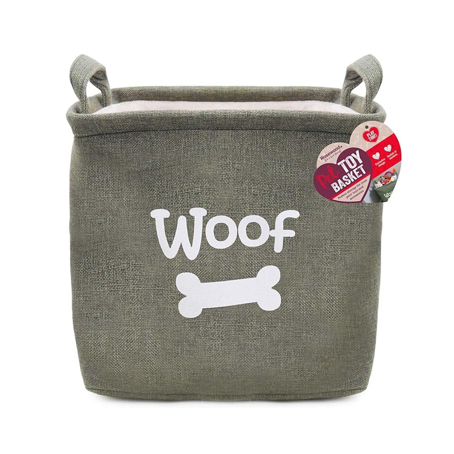 Rosewood Forest Canvas PET Toy Basket - Eco-Friendly Pet Storage Organizer for Dogs & Cats - Perfect for Bedroom, Living Room, or Nursery Decor