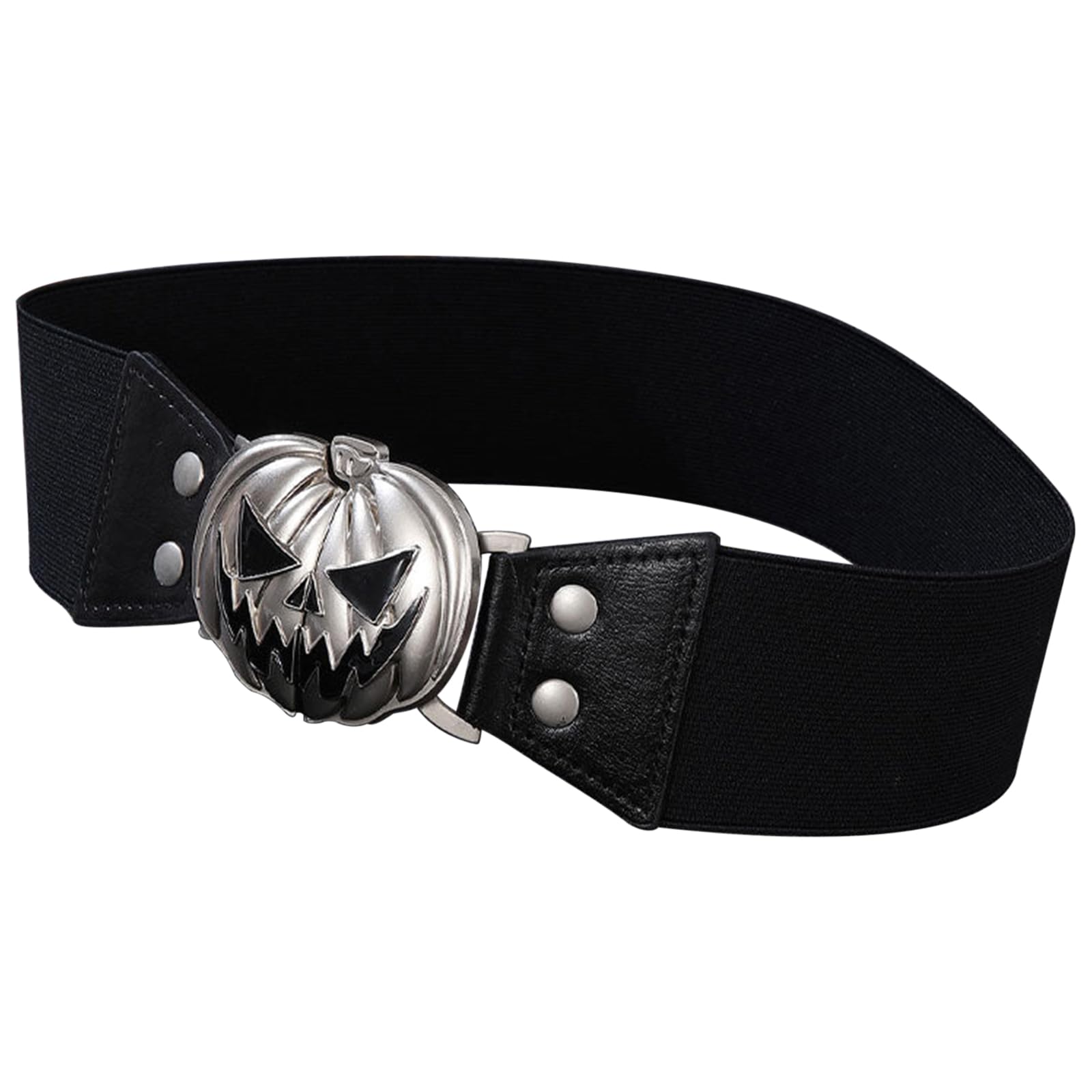 Halloween Pumpkin Head Alloy Buckle Belt - Spooky Stretchy Waistband for Women's Costume | Perfect for Halloween Parties, Cosplay & Themed Events