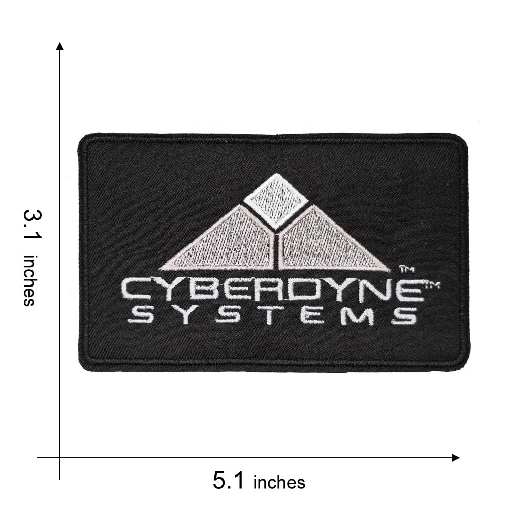 Cyberdyne Systems Embroidered Iron-On Patches - Terminator Movie Logo Badges for Jackets, Hats & Backpacks | Sci-Fi Cosplay & DIY Accessories