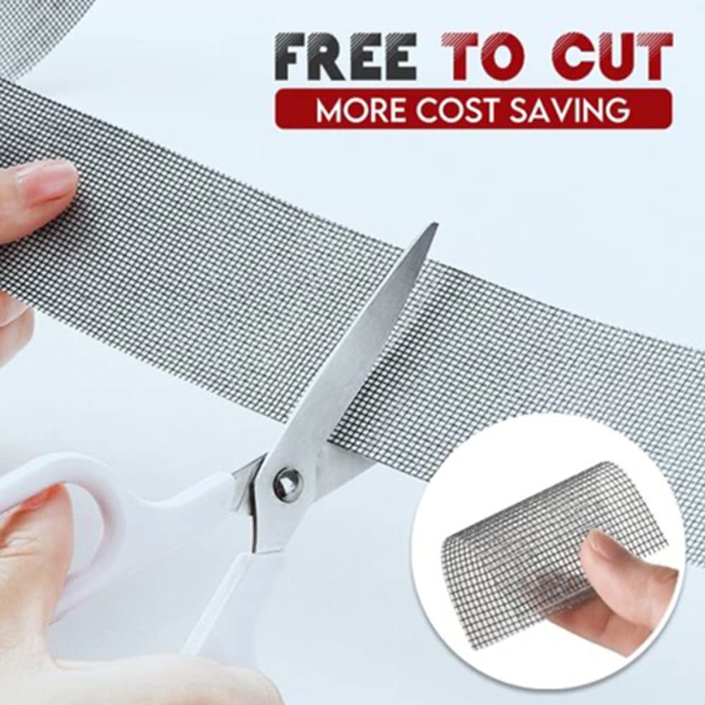 Window Screen Repair Tape - Self-Adhesive Waterproof Fiberglass Mesh Tape 2cm x 2m (Grey) - Fix Holes in Window & Door Screens, Patio Screens, and RV Screens - Durable & Weatherproof Solution