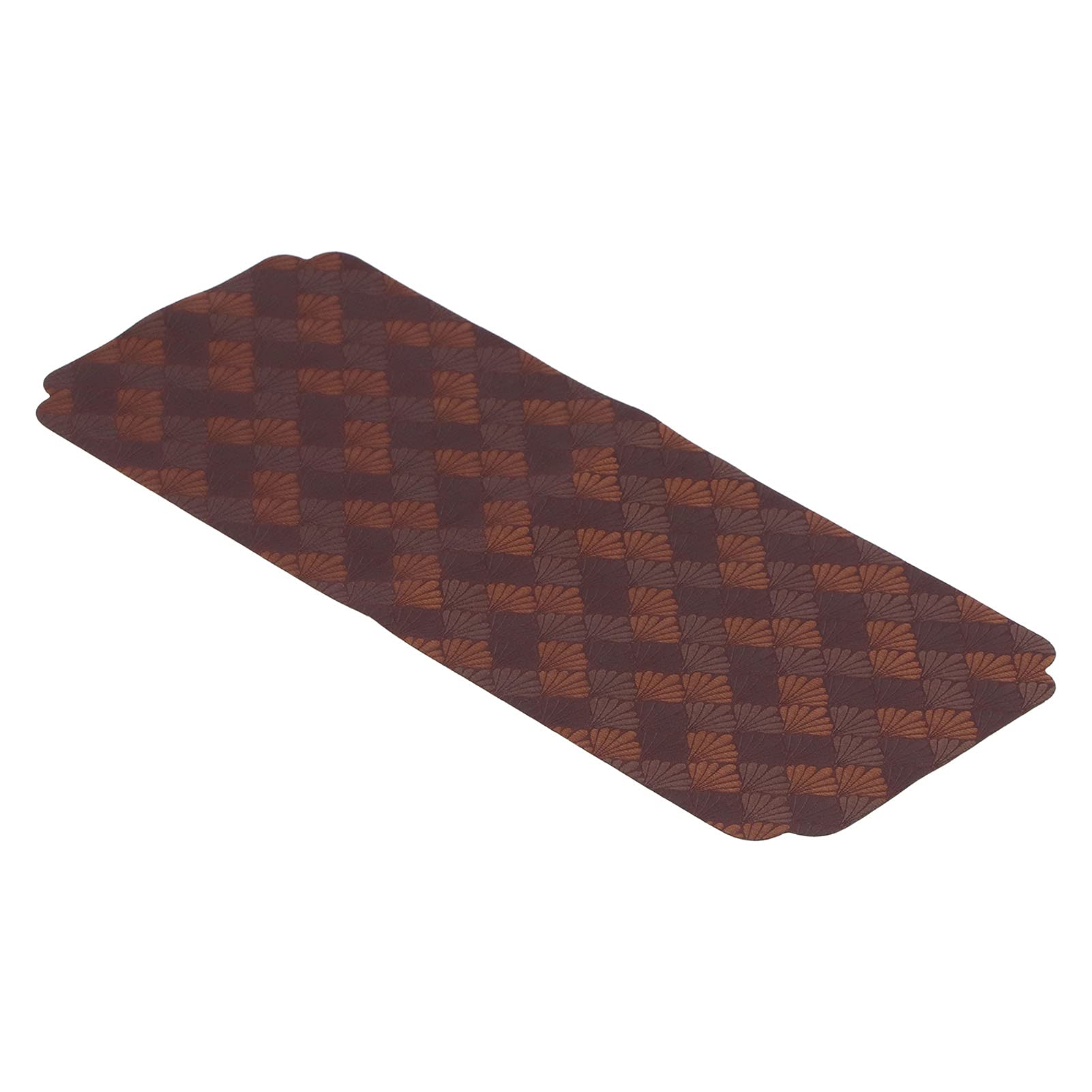 Elegant Tea Table Runner - Soft & Comfortable Cup Mat for Home, Teahouse, or Office - Coffee Color Fan Leaves Design - Perfect for Tea Parties, Coffee Breaks, and Dining Decor