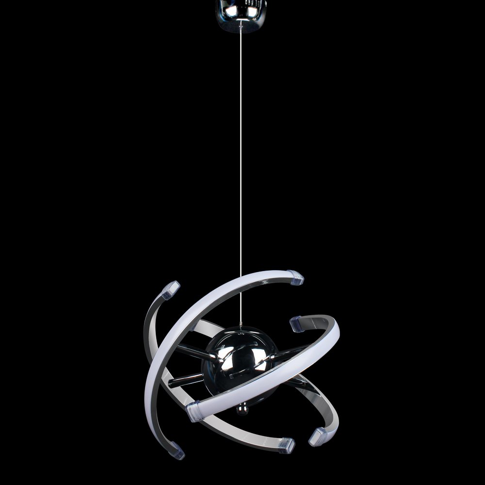 ELINKUME Modern LED Pendant Light Fixture - 26W Adjustable Globe Chandelier for Living Room, Kitchen, Dining Room & Bedroom - Chrome Finish Ceiling Lighting for Home Decor & Ambiance
