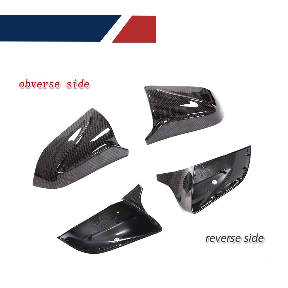 Carbon Fiber Mirror Caps for Tesla Model 3 2017-2024 - Left & Right Side Replacement Mirror Covers (Driver & Passenger) - Sleek Exterior Upgrade for Enhanced Style & Protection - Perfect for Daily Driving & Car Shows