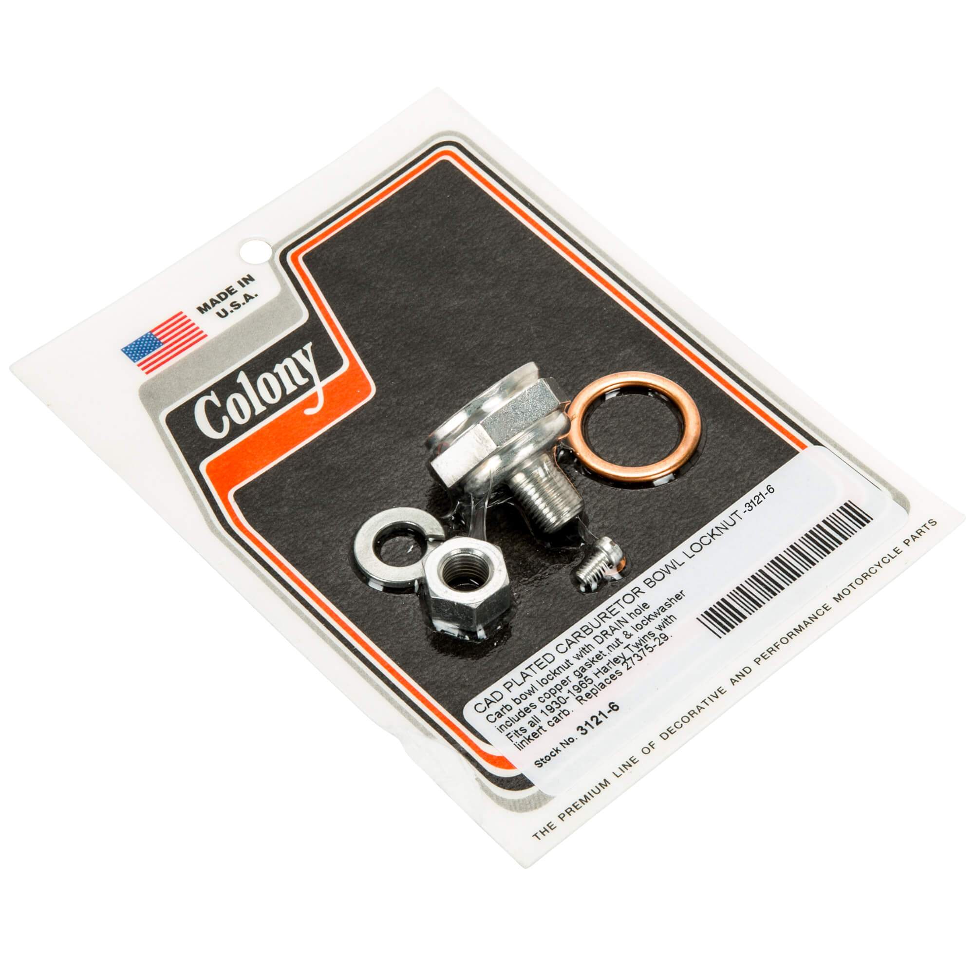 Vintage 6 Carburetor Bowl Locknut for 1930-1965 Harley Davidson Big Twins - CAD Plated Replacement Part - Perfect for Motorcycle Restoration & Classic Bike Maintenance