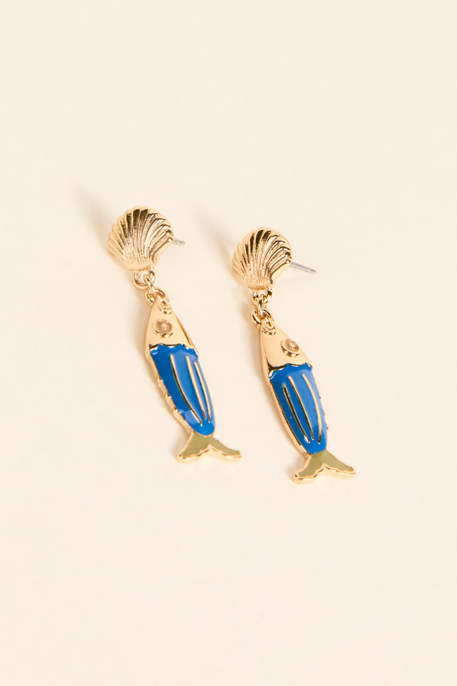 Stylish Blue Fish Earrings for Women - Trendy Ocean Jewelry Gift - Perfect for Beach Parties, Summer Outfits & Casual Wear