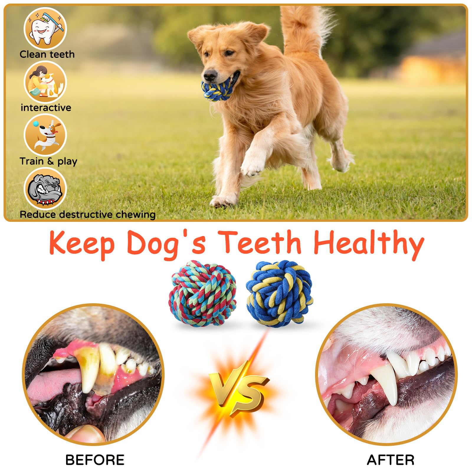 Aitmexcn 8 Pack Heavy Duty Indestructible Dog Rope Toys for Large & Medium Aggressive Chewers - 100% Cotton Dental Cleaning Chew & Tug Toys for Boredom Relief - Perfect for Playtime, Training, and Teeth Cleaning