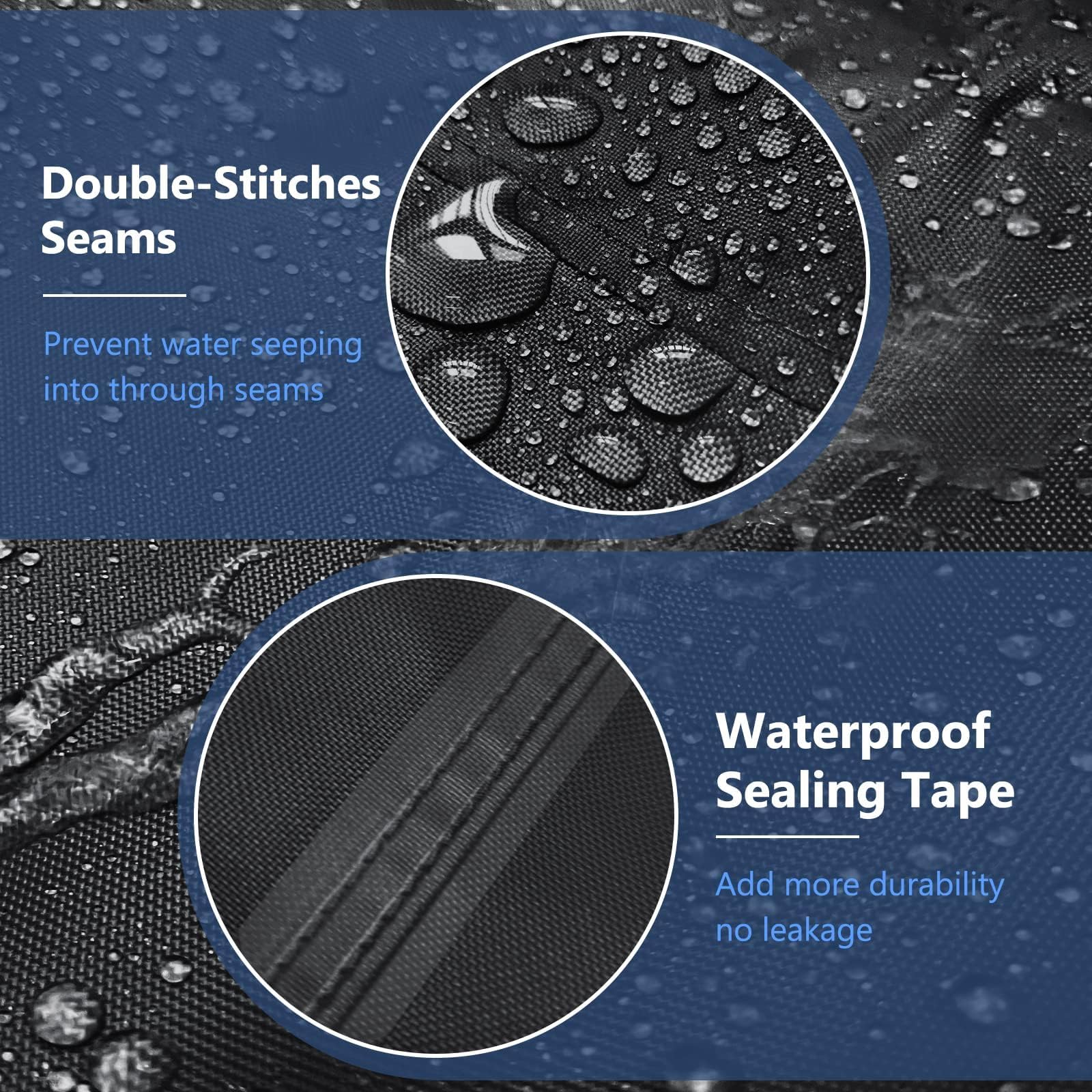 STARTWO 4-Piece Heavy Duty Waterproof Patio Furniture Covers Set - Outdoor Furniture Protector for Rattan Wicker Conversation Set (Black) | Perfect for Backyard, Garden & Poolside Use