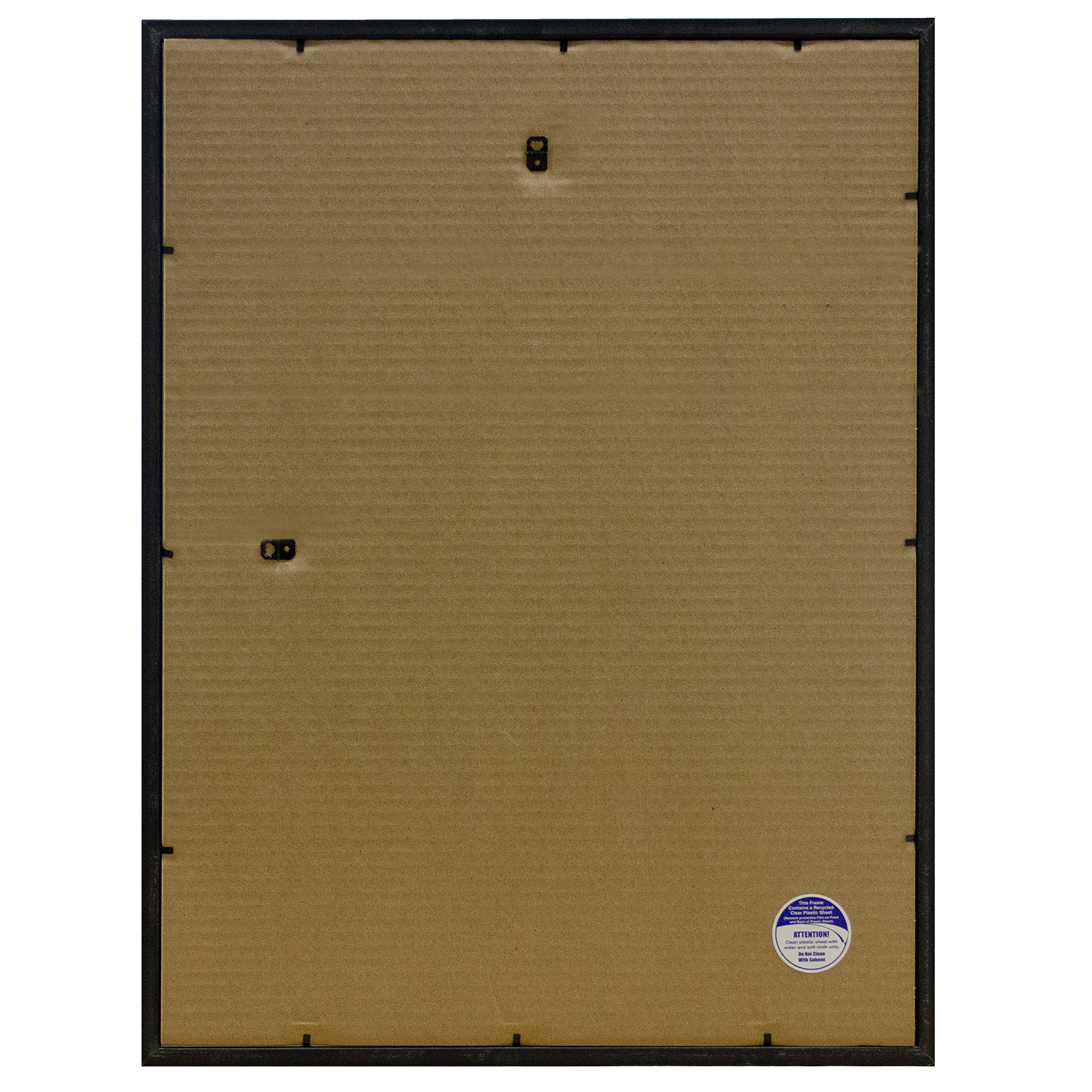 Frame USA 18x24 Deluxe Polystyrene Plastic Poster Frame (Black) - American Made - Perfect for Home Decor, Office Display & Artwork Protection