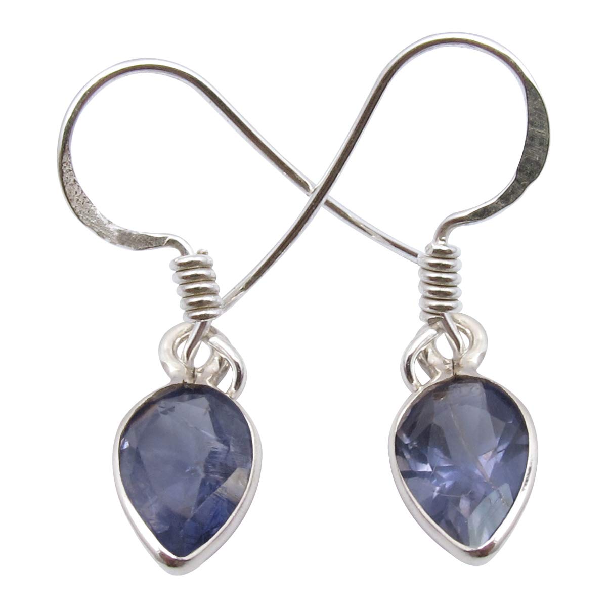 Iolite Earrings for Women 1.1 Inch 925 Sterling Silver Dangle Earrings - Perfect Gift for Birthday, Anniversary & Valentine's Day