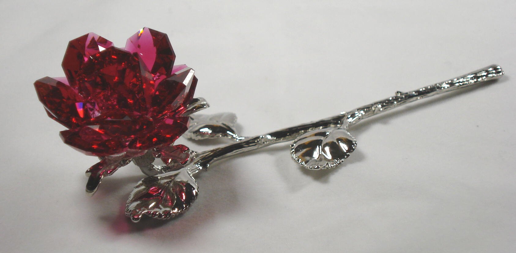 Handmade Red Crystal Rose - Elegant Glass Flower Gift for Wedding, Anniversary & Home Decor | Perfect for Romantic Occasions & Table Centerpieces
