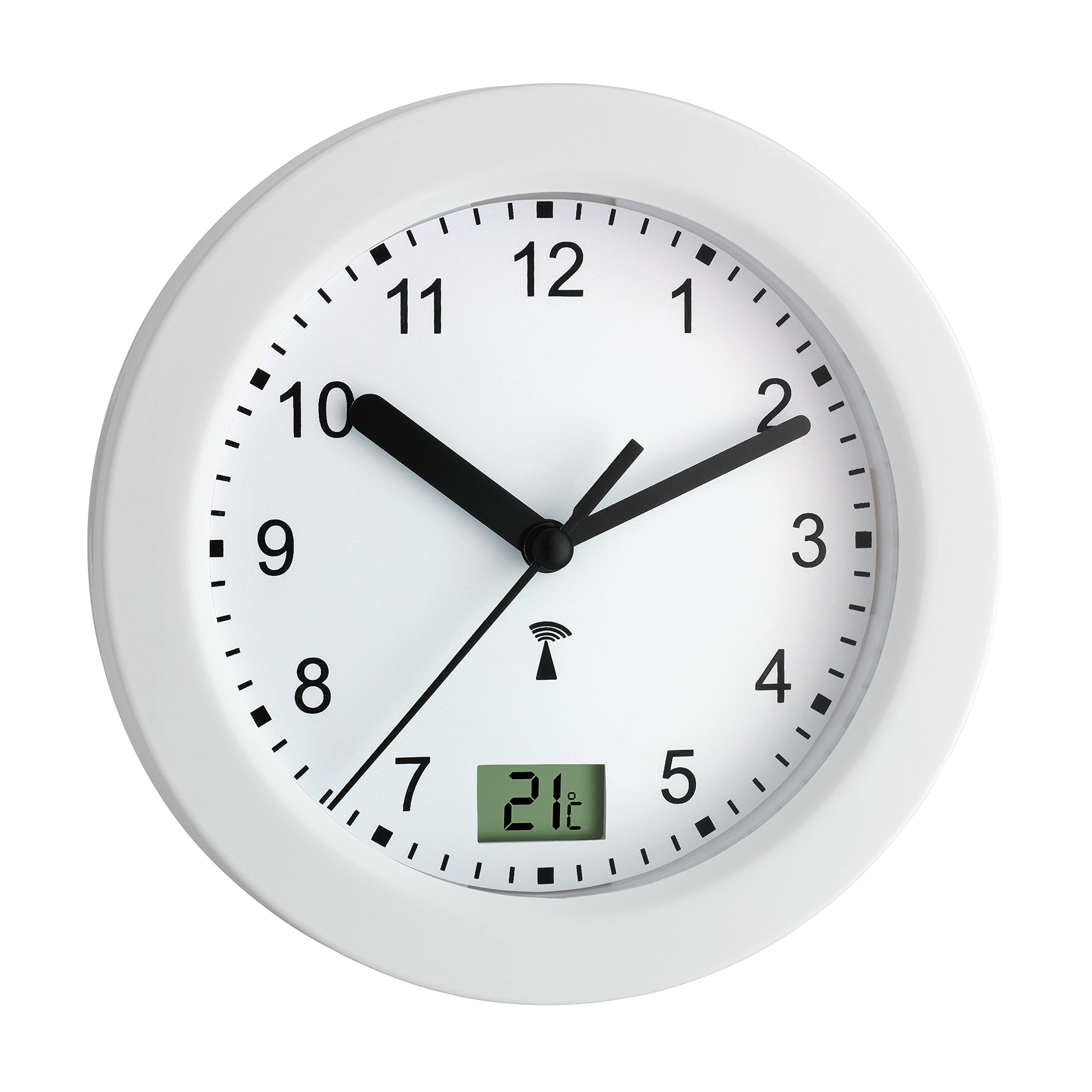 60.3501 Waterproof Bathroom Radio Alarm Clock with High-Precision Timekeeping, Large Suction Cups - Perfect for Shower, Bathroom & Bedroom Use