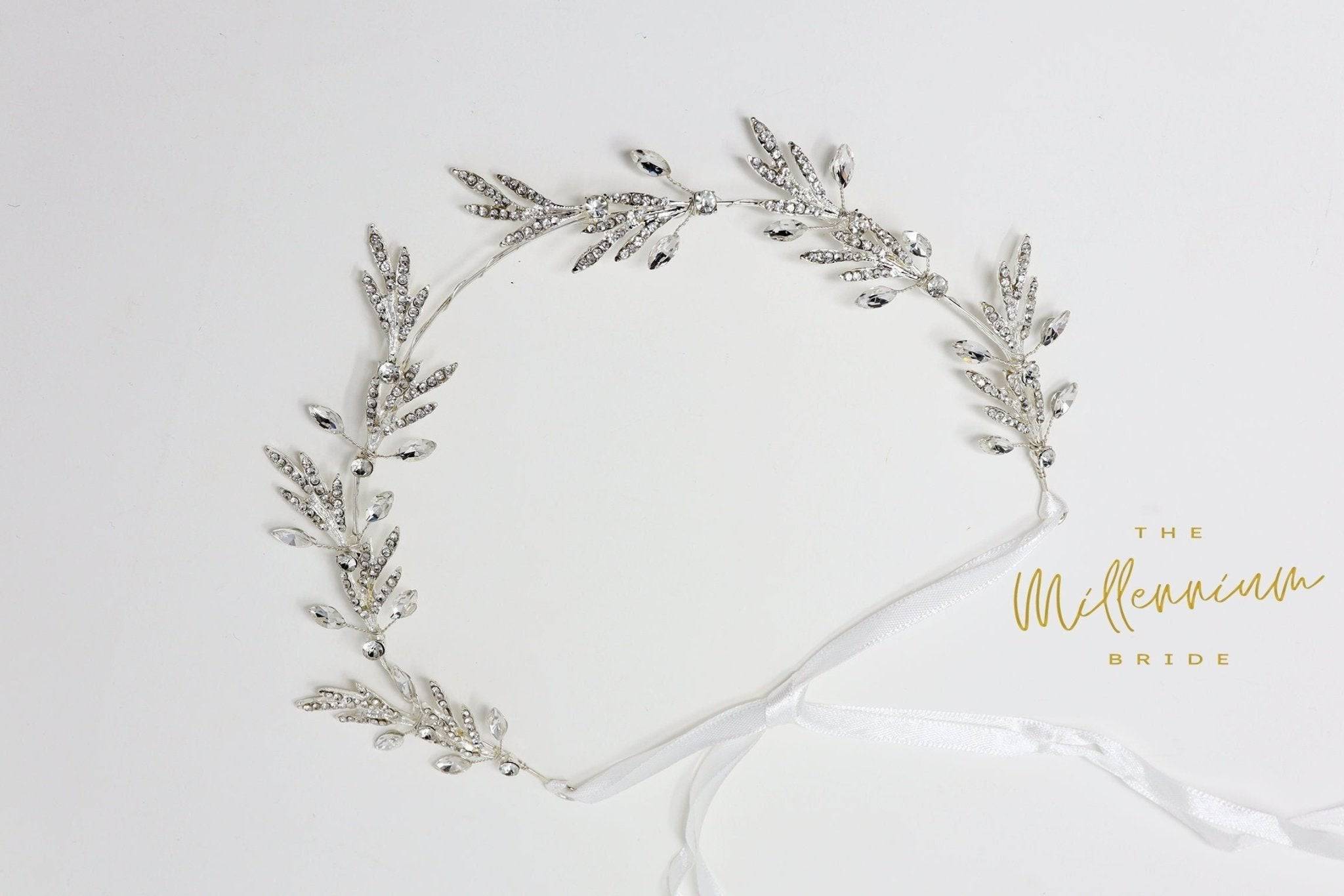 Sparkling Rhinestone Crystal Vine Leaf Headband for Women - Elegant Bridal Hair Vine, Delicate Wedding Headpiece - Perfect for Weddings, Prom, Parties & Special Occasions
