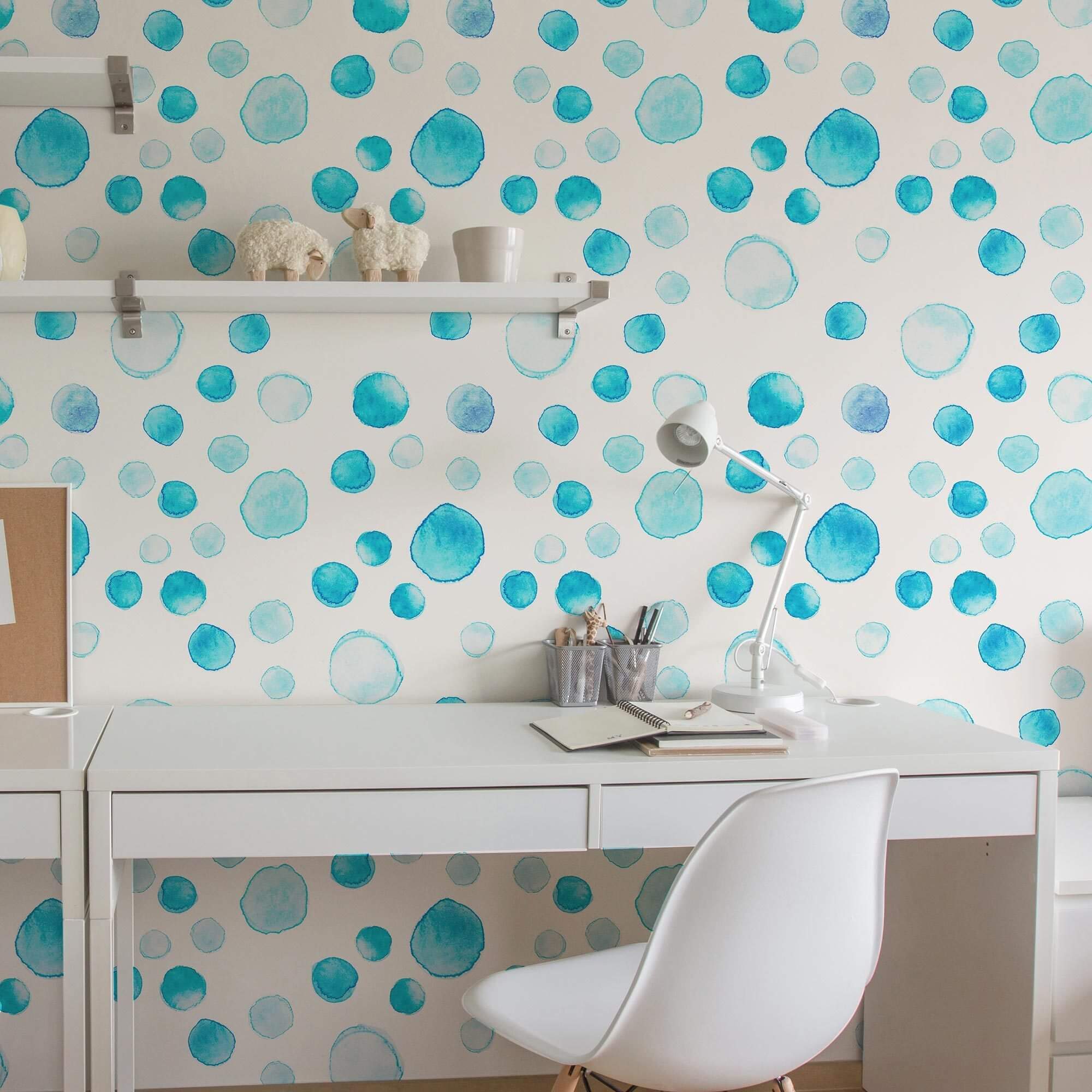 Blue and White Textured Peel and Stick Removable Wallpaper - Self-Adhesive Decorative Wall Covering for Bedroom, Living Room, and Office Decor