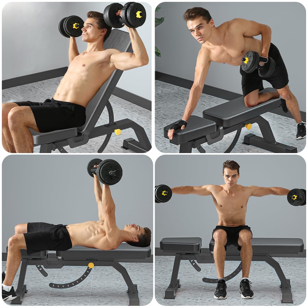 Adjustable Weight Bench for Home Gym - Professional Incline Flat Decline Workout Bench with Sit Up Function, Dumbbell Stool - Perfect for Strength Training, Bodybuilding & Home Fitness