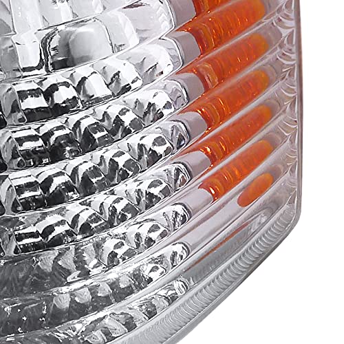 Spec-D Tuning Chrome Housing Clear Lens Headlights + Bumper Lights + Corner Lamps for 1993-1996 Jeep Grand Cherokee - Left & Right Pair Headlamp Assembly - Upgrade Lighting for Off-Road Adventures & Night Driving