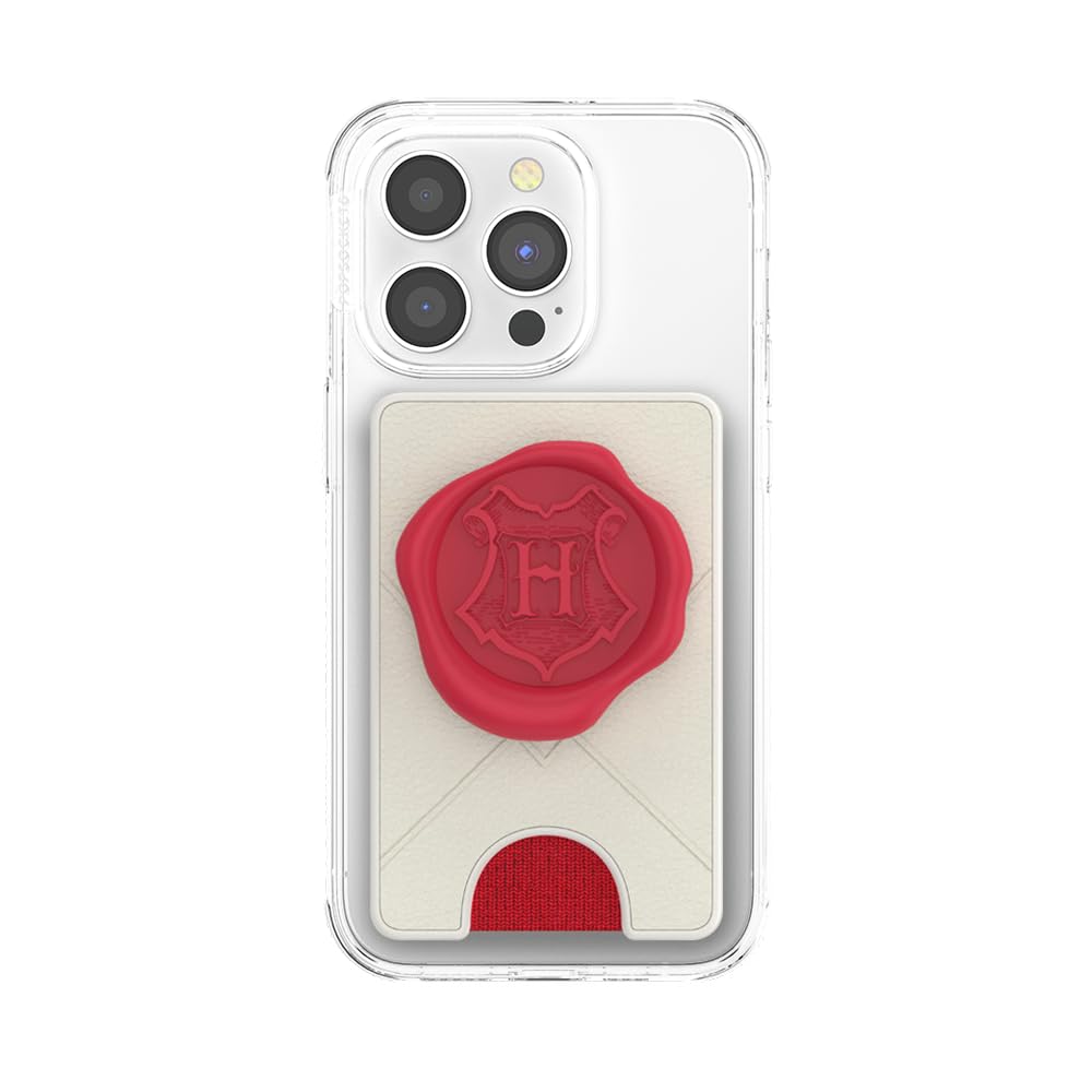 Harry Potter PopWallet - Expandable Phone Grip with Card Holder | Hogwarts Letter Design | Secure Phone Wallet for Cards & Cash | Perfect for Travel, Commuting & Hands-Free Use
