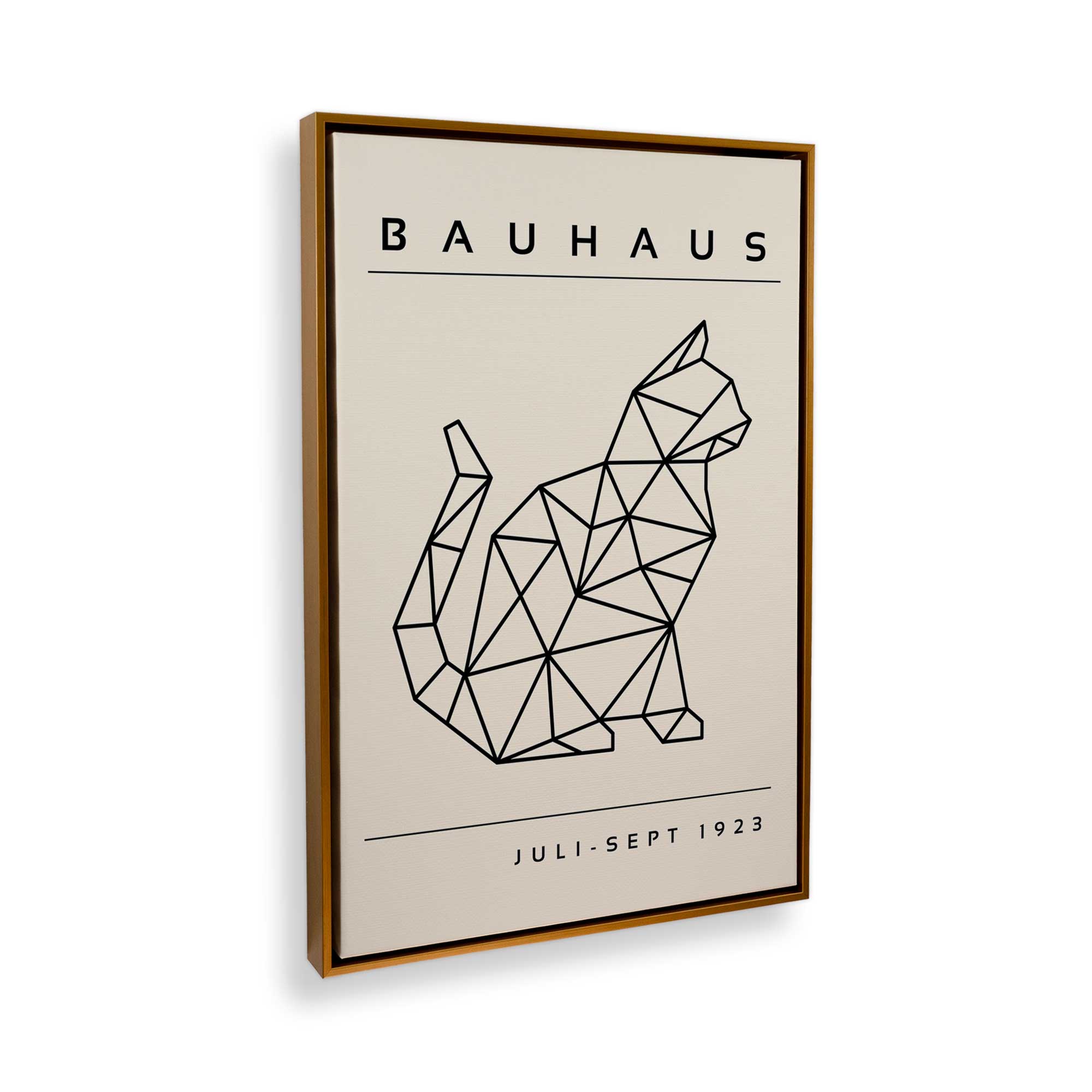 Bauhaus Geometric Cat 1923 Canvas Wall Art Print - Modern Home Decor for Living Room, Bedroom & Office