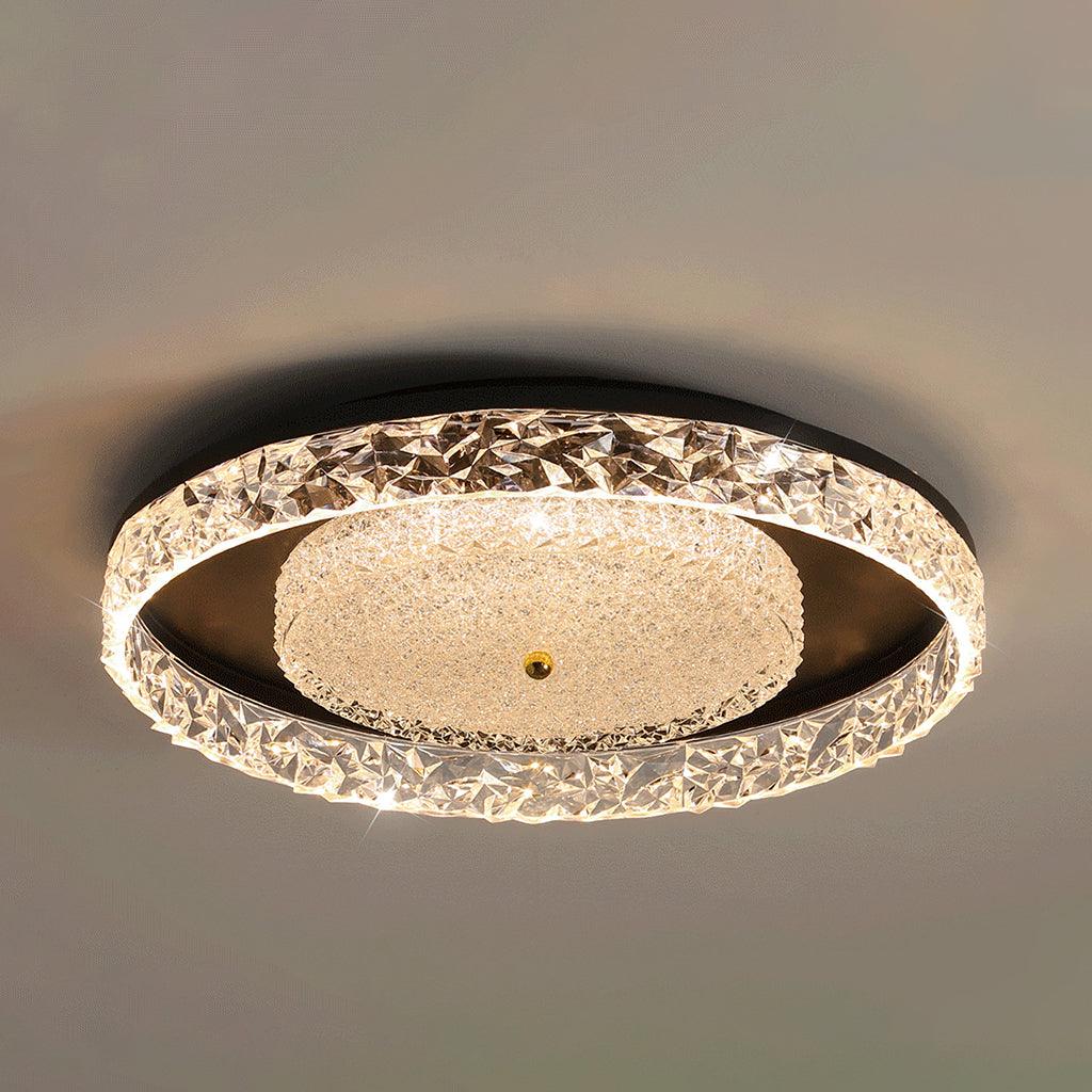 Crystal Embedded Ceiling Lamp - Elegant Chandelier Lighting Fixture for Living Room, Bedroom & Dining Room Decor | Perfect for Home, Hotel & Wedding Venue Lighting