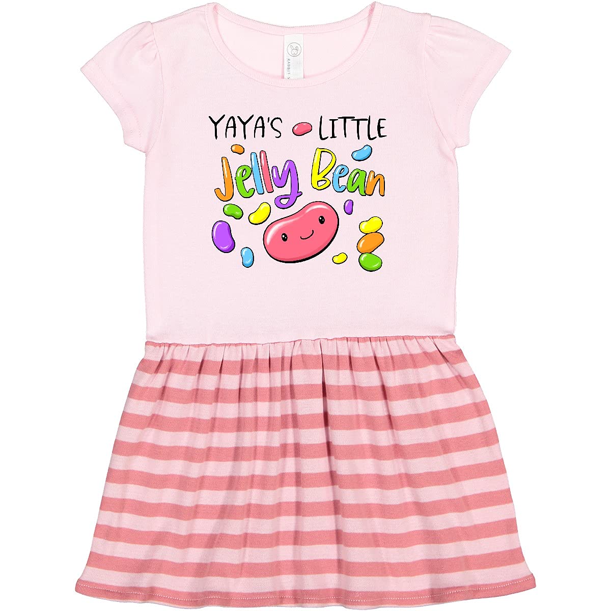 Inktastic Yaya's Little Jellybean Cute Easter Candy Toddler Dress - Adorable Baby Girl Outfit for Easter Sunday, Spring Photoshoot & Family Gatherings