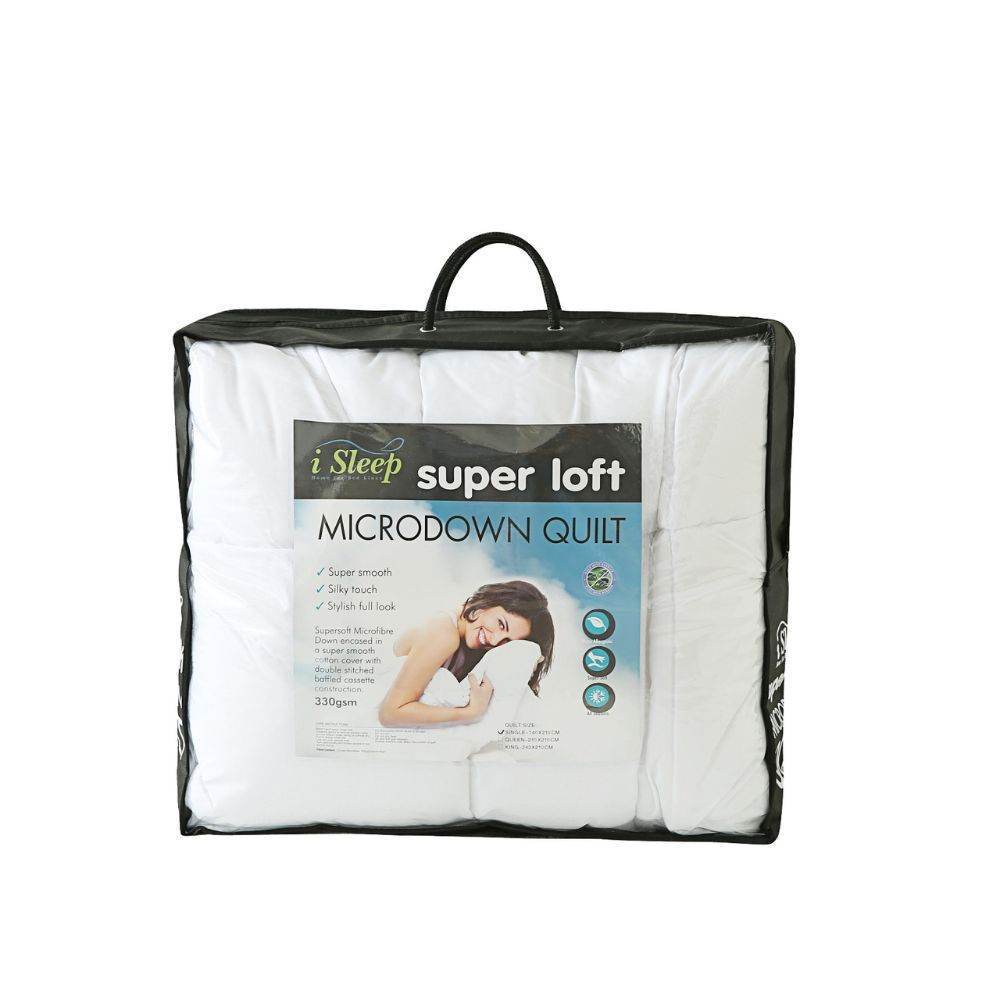 iSleep Super Loft Microdown Quilt - Ultra Lightweight All-Season Down Alternative Blanket for Bed, Sofa & Travel | Cozy Home, Camping & Guest Use