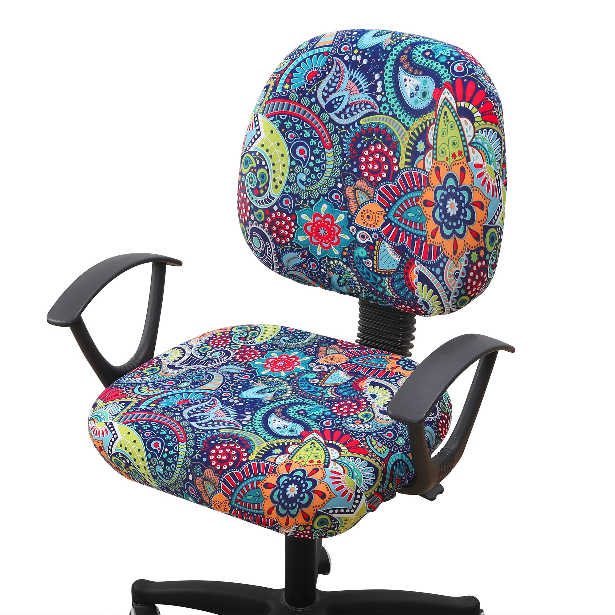 Stretchy Office Chair Cover - Washable & Universal Fit for Desks - Blue Green for Home & Office Use