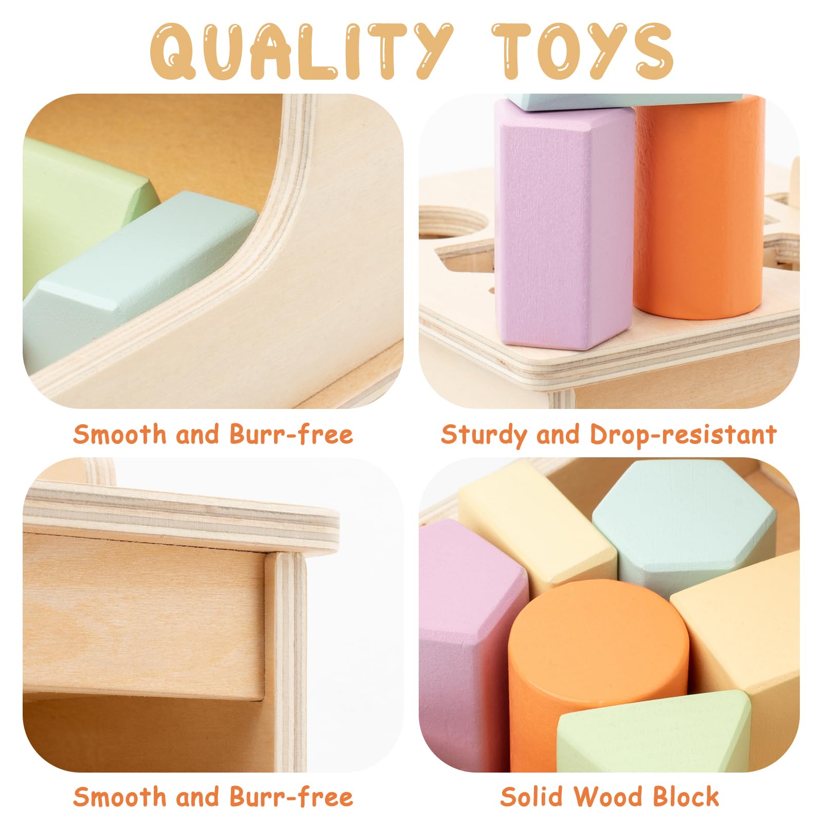 Montessori Object Permanence Box with 6 Wooden Blocks - Educational Baby Toys for 6-12 Months & 1-3 Year Olds - Ball Drop Toy for Toddler Learning & Fine Motor Skills Development - Perfect for Home Preschool & Daycare Activities