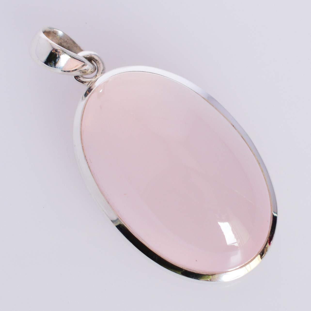 Rose Quartz Gemstone 925 Sterling Silver Pendant Necklace - Handmade Healing Crystal Jewelry Gift for Women, Girlfriend, Wife | Perfect for Meditation, Spiritual Healing & Everyday Elegance