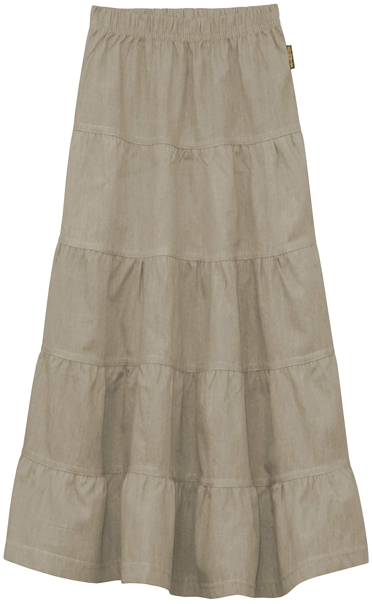 Baby'O Girls' Denim Tiered Skirt for Kids 4-18 Years - Casual & Playtime