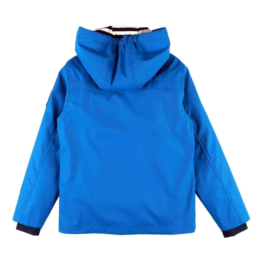 Conifere Blue Boys' Striped Raincoat - Waterproof Lightweight Jacket for Kids - Perfect for Outdoor Play, School & Rainy Day Adventures