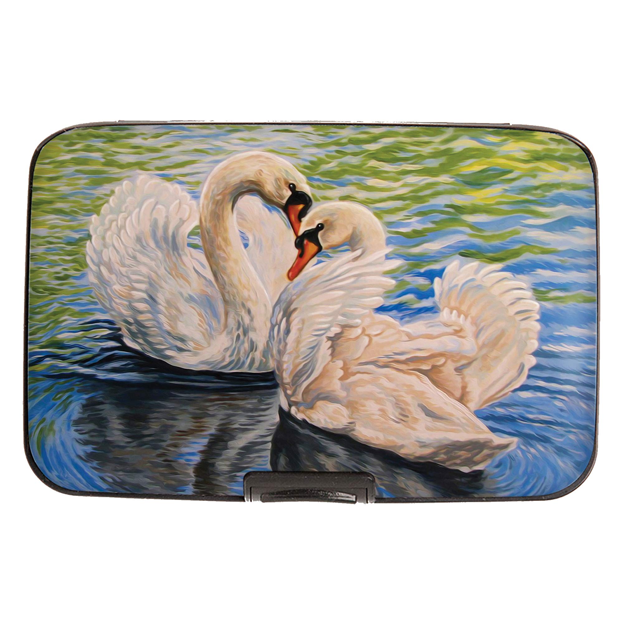 Monarque RFID Blocking Armored Wallet - Slim Credit Card Holder with Data Theft Protection (Swan Pair) - Perfect for Travel, Business & Everyday Security