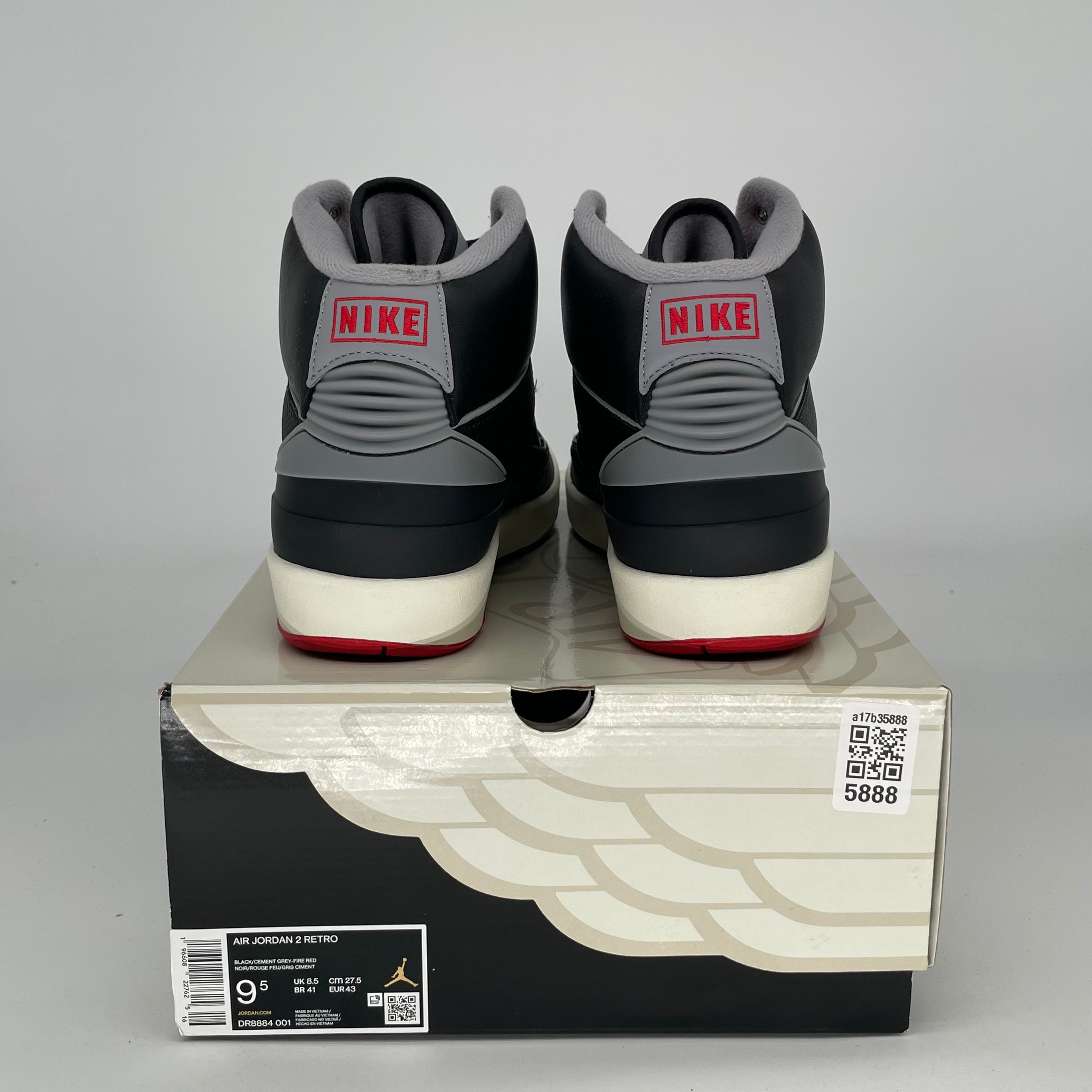 AIR JORDAN 2 Retro Black Cement Men's Basketball Shoes Size 9.5/11W (DR8884-001) - Perfect for Streetwear, Sneaker Collection & Basketball Games