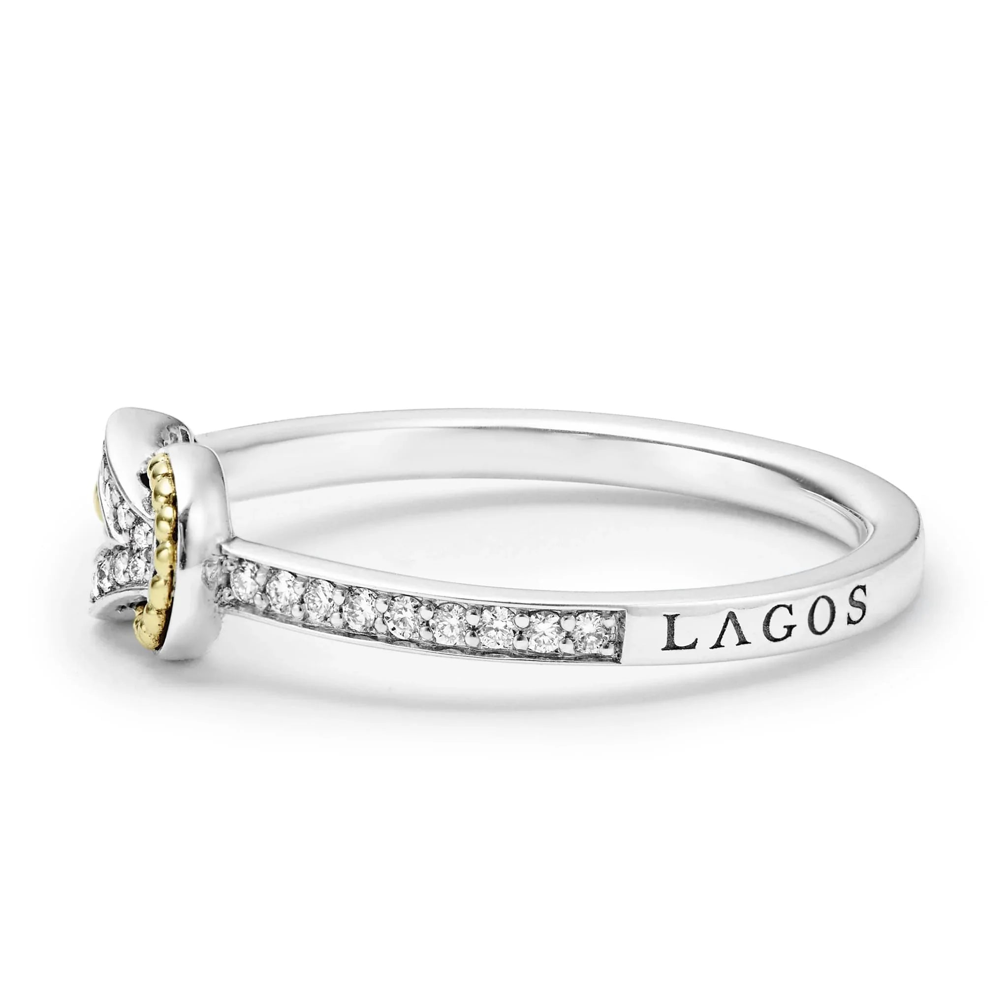 Elegant Petite Two-Tone Knot Diamond Ring for Women - Perfect for Weddings, Anniversaries & Special Occasions