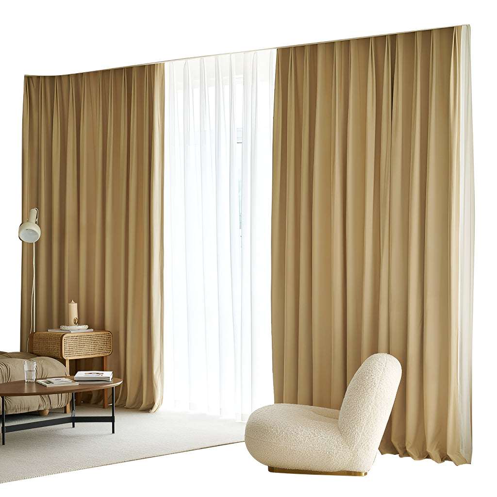 Emilee Solid Soundproof Blackout Custom Curtains for Bedroom & Living Room - Noise Reducing Thermal Insulated Window Drapes for Home & Office