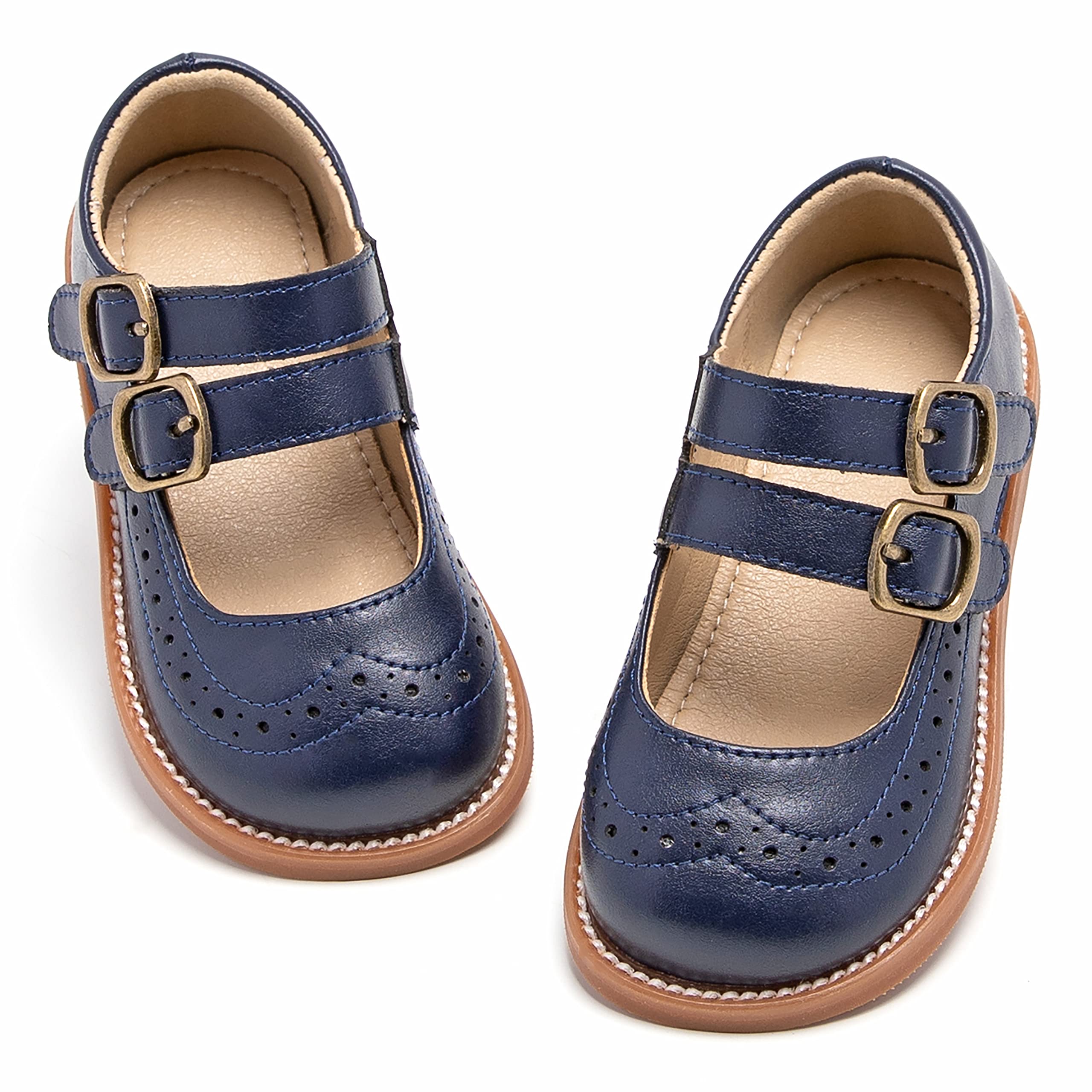 GINFIVE Toddler Girls Mary Jane Flats - Cute & Comfortable Dress Shoes for Little Girls - Perfect for Weddings, Parties & School Events
