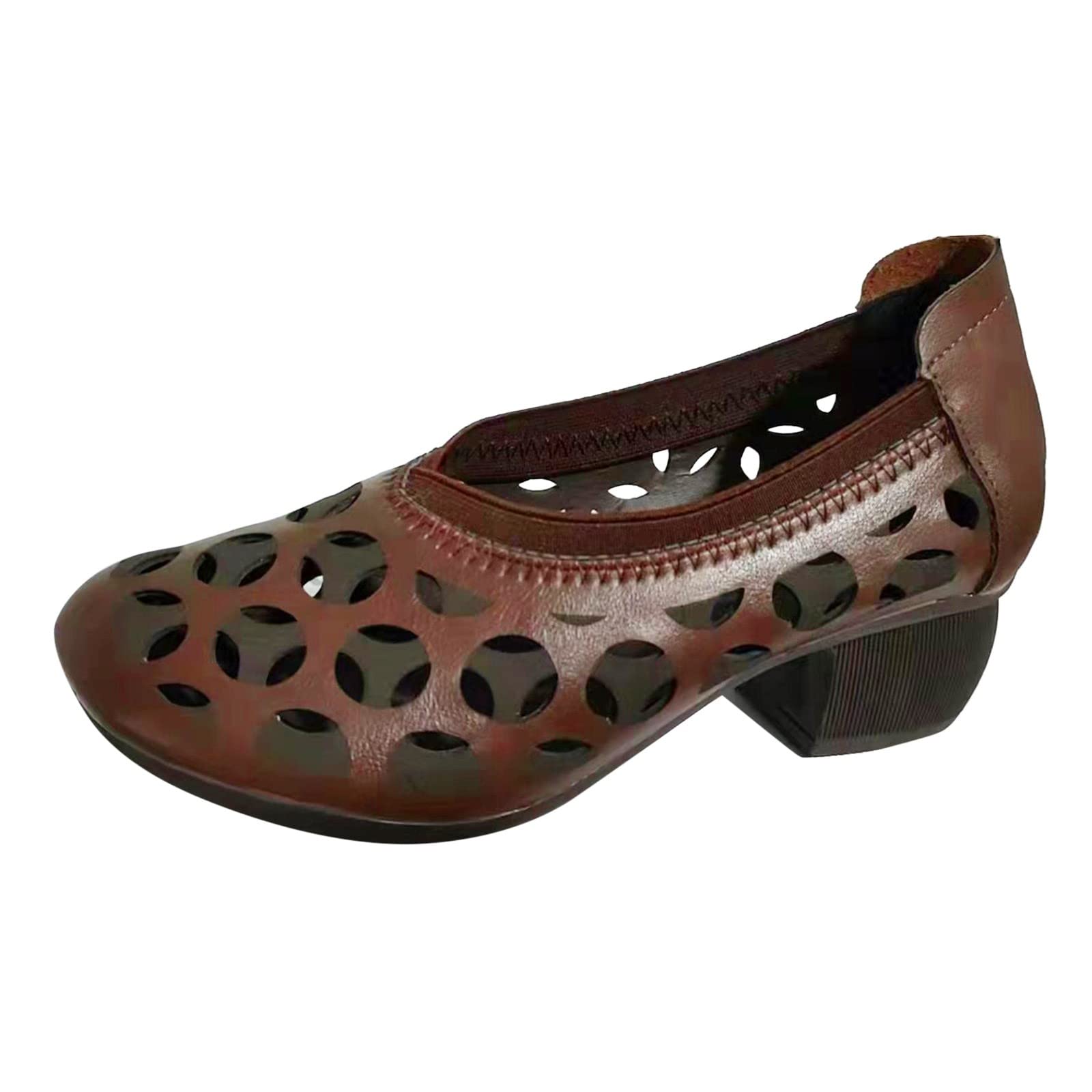 **Women's Halloween Tennis Shoes - Breathable Hollow Out Non-Slip High Heels for Walking, Leisure & Summer | Slip-On Round Toe Sneakers in Leather & Canvas | Perfect for Parties, Cosplay & Casual Wear**