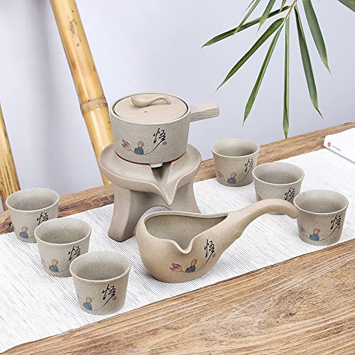 Portable Travel Tea Set - Semi Automatic Ceramic Teapot with Cups, Chinese Kung Fu Teaware Gift Set for Home, Office & Outdoor Use | Perfect for Camping, Gifts & Daily Tea Ceremonies