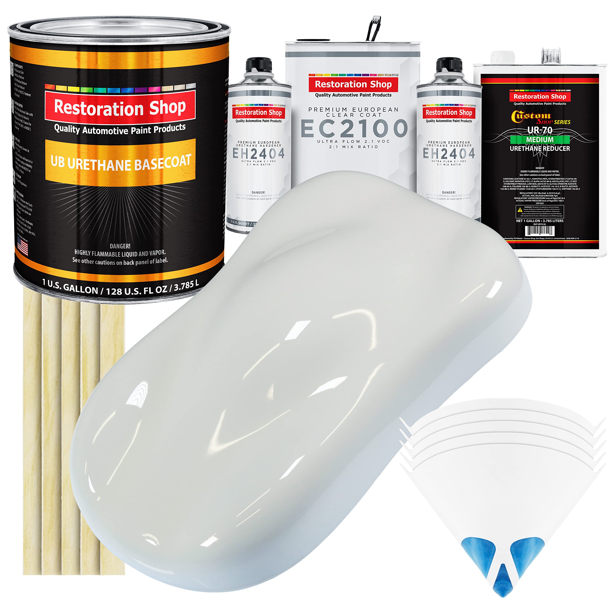 Restoration Shop - Cameo White Urethane Basecoat with European Clearcoat Auto Paint Kit (1 Gallon) - Premium Automotive Refinish Coating for Car Restoration & Professional Auto Body Repair