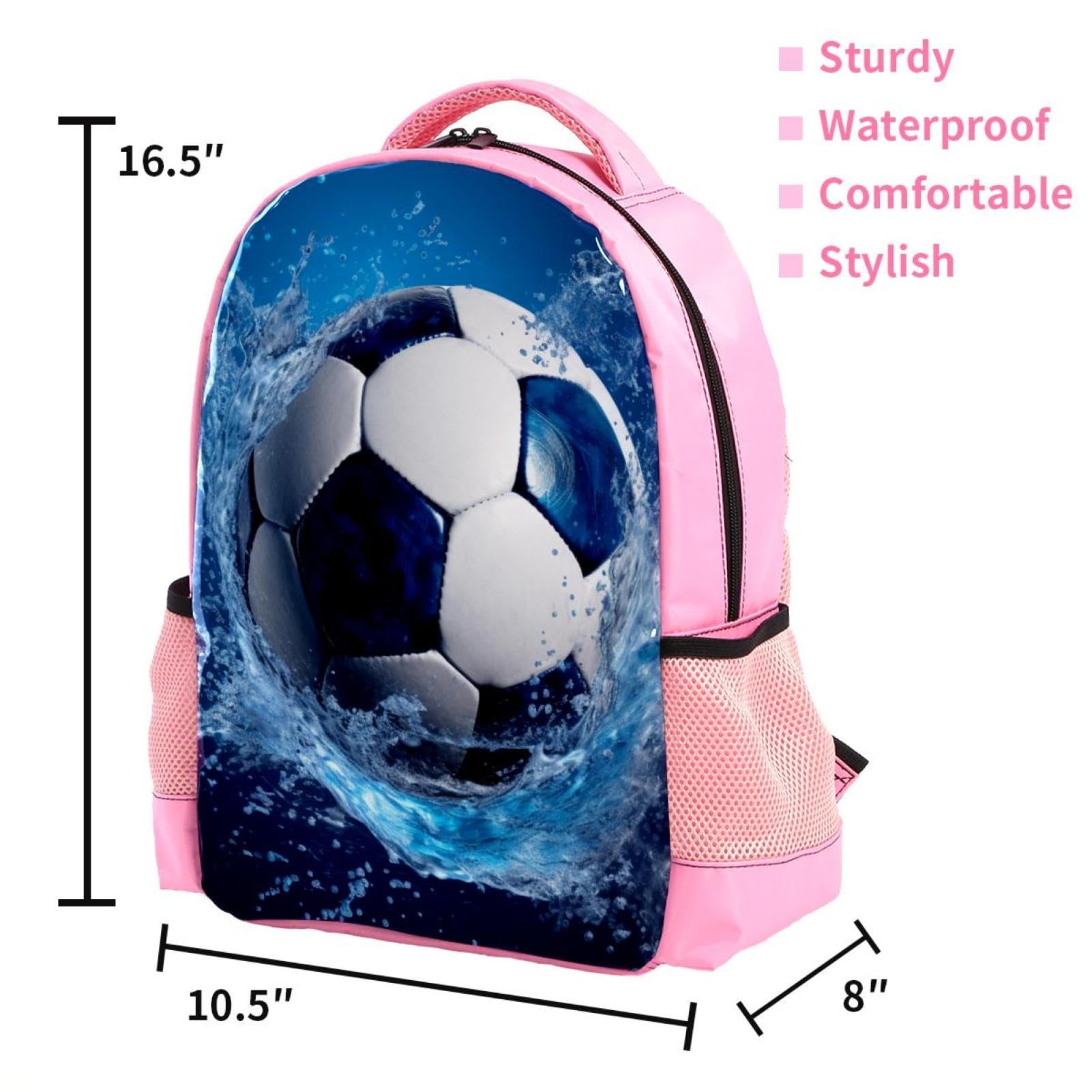Men's & Women's Travel Backpack - Durable Blue Ocean Design Waterproof Football Backpack for Hiking, Gym & Daily Commute