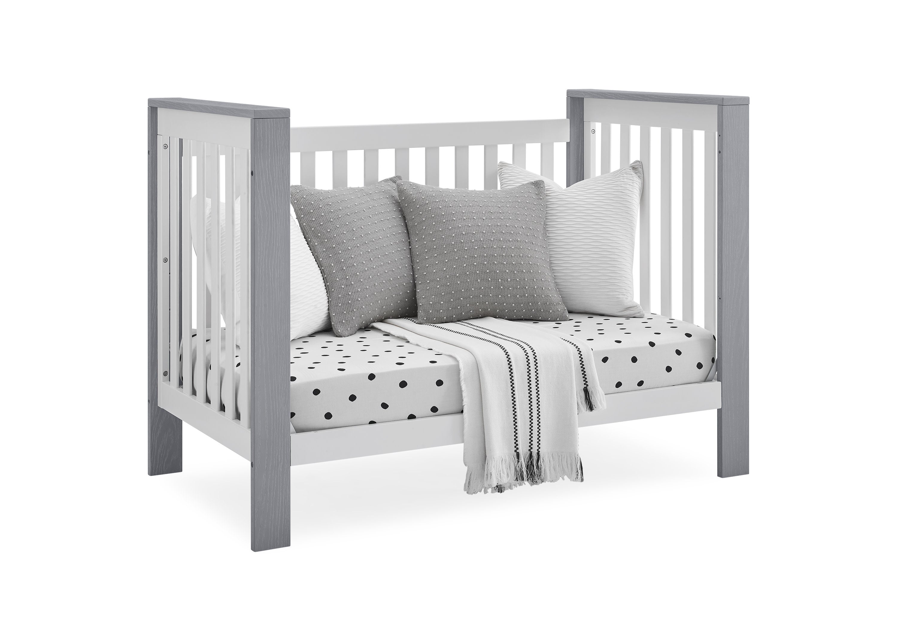 Miles 4-in-1 Convertible Baby Crib - Toddler Bed, Daybed & Full-Size Bed - Safe & Stylish Nursery Furniture for Boys & Girls - Perfect for Newborns to Teens (White)