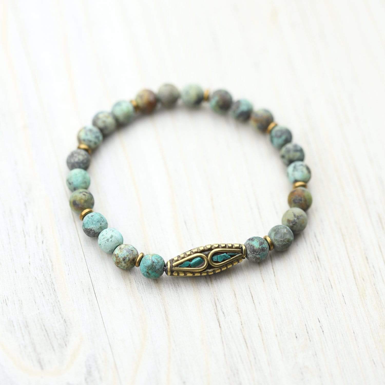 Handmade African Turquoise Beaded Bracelet for Women - Boho Chic Jewelry for Self Expression & Positive Energy - Perfect for Yoga, Meditation & Everyday Wear