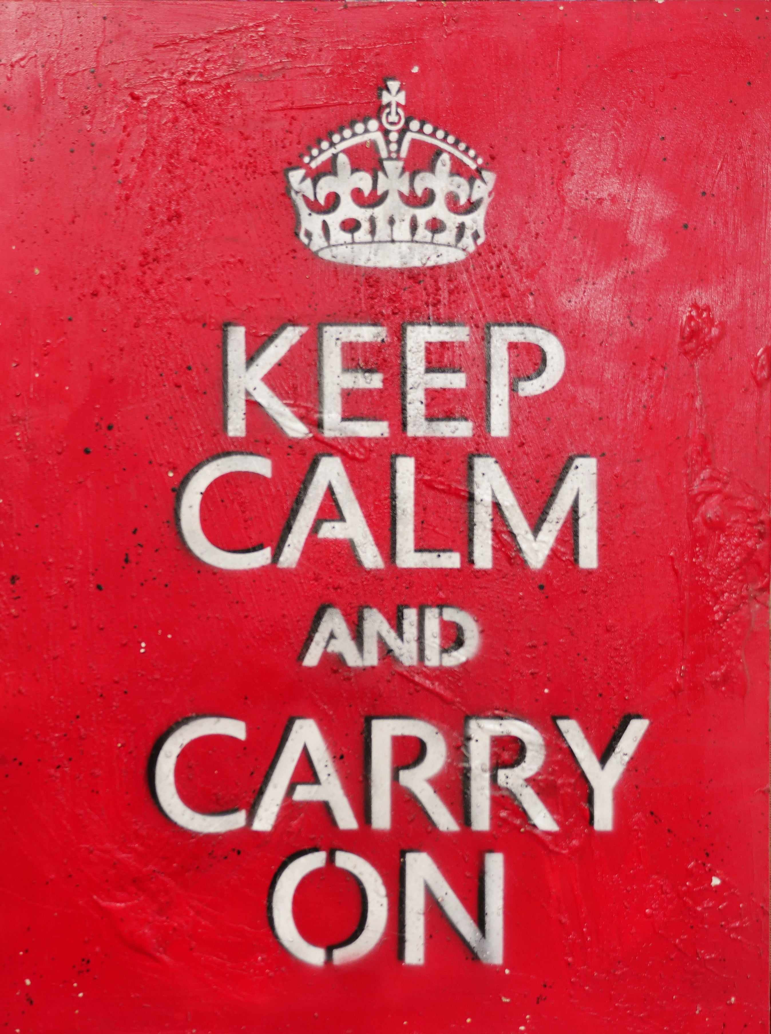 Keep Calm and Carry On Urban Pop Art Painting - 75cm x 100cm Modern Wall Decor for Living Room, Bedroom & Office - Ready to Hang Canvas Artwork