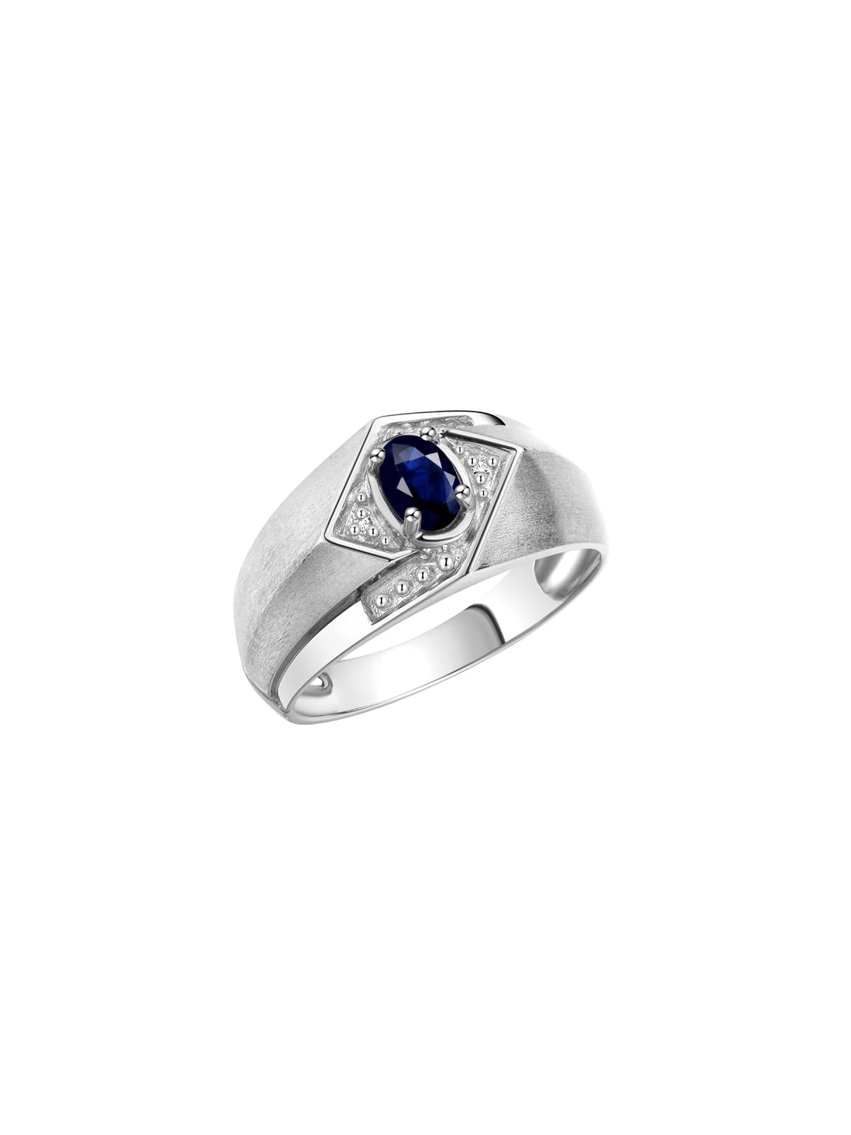RYLOS Men's Sterling Silver Ring with 6X4MM Oval Gemstone & Genuine Diamonds - Birthstone Ring for Men in Sapphire, Blue Topaz or Amethyst | Perfect Gift for Anniversary, Wedding & Formal Occasions