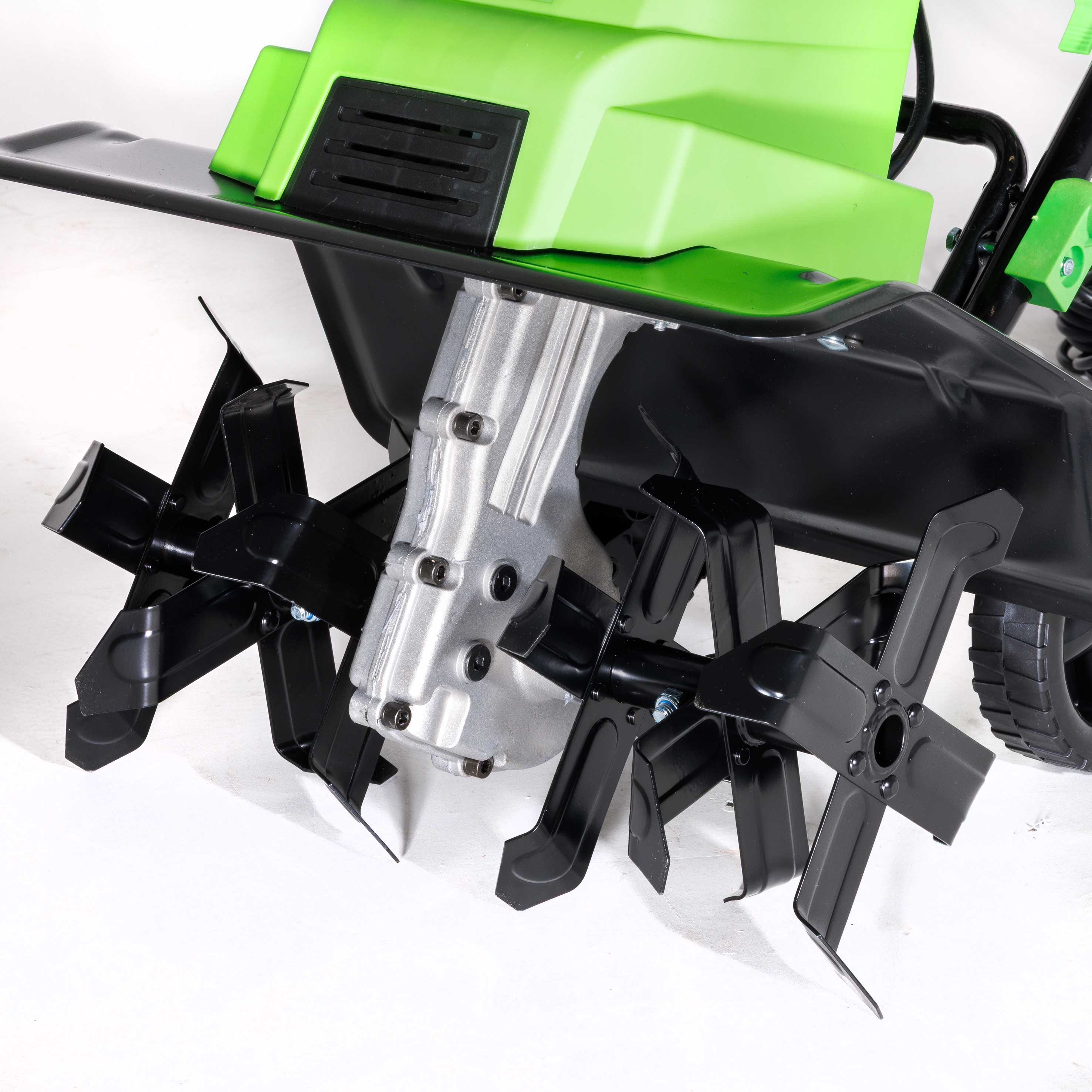 1500W Electric Tiller Cultivator - 40cm Working Width, 6 Steel Blades, 10m Power Cord - Heavy Duty Garden Soil Cultivator for Planting, Weeding & Landscaping (Model DG217)
