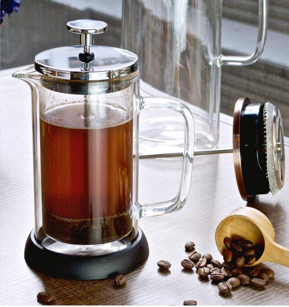 Premium Heat-Resistant Glass Coffee Maker - 600ml French Press Pot with Stainless Steel Filter for Handcrafted Coffee & Tea | Perfect for Home, Office & Camping Brewing