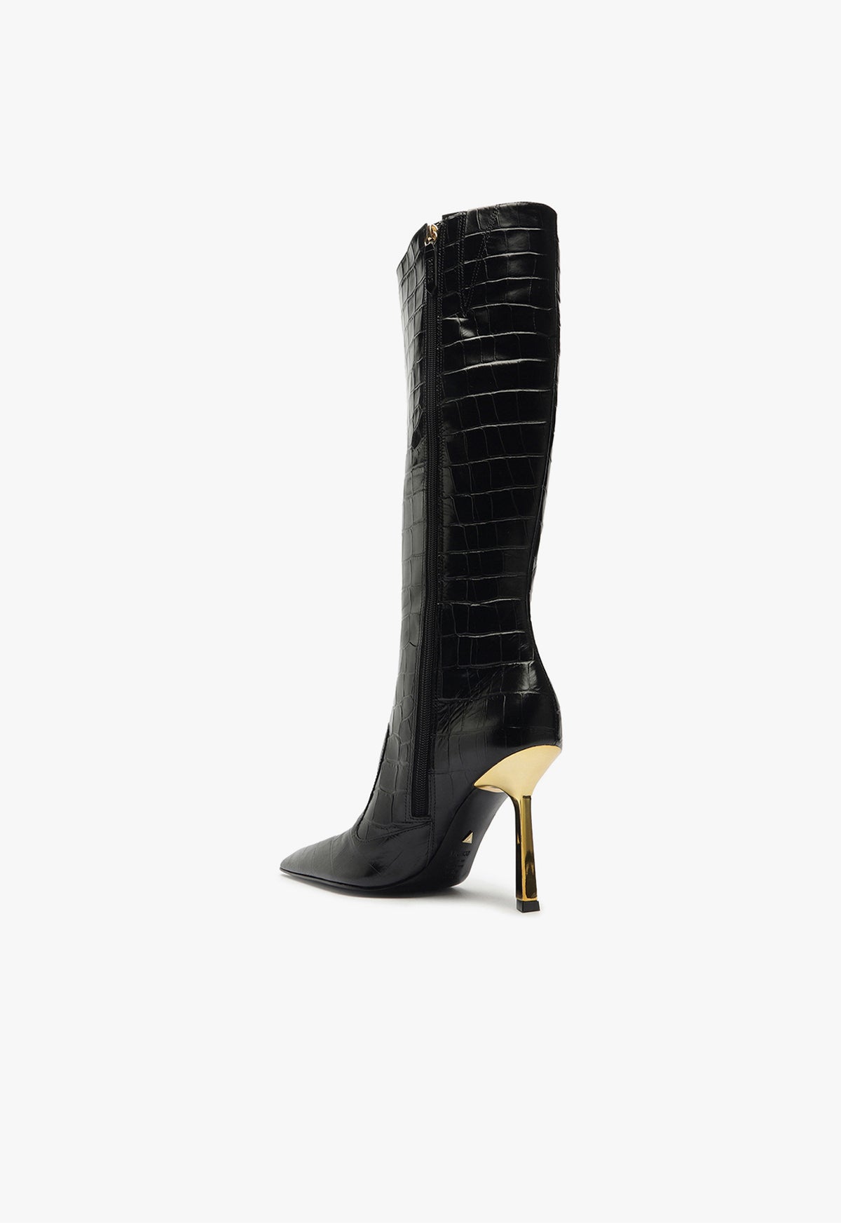 Ciara Crocodile Embossed Leather Boots for Women - High Heel Fashion Boots (Style S2199700020003) | Perfect for Evening Parties, Office Wear & Winter Outfits