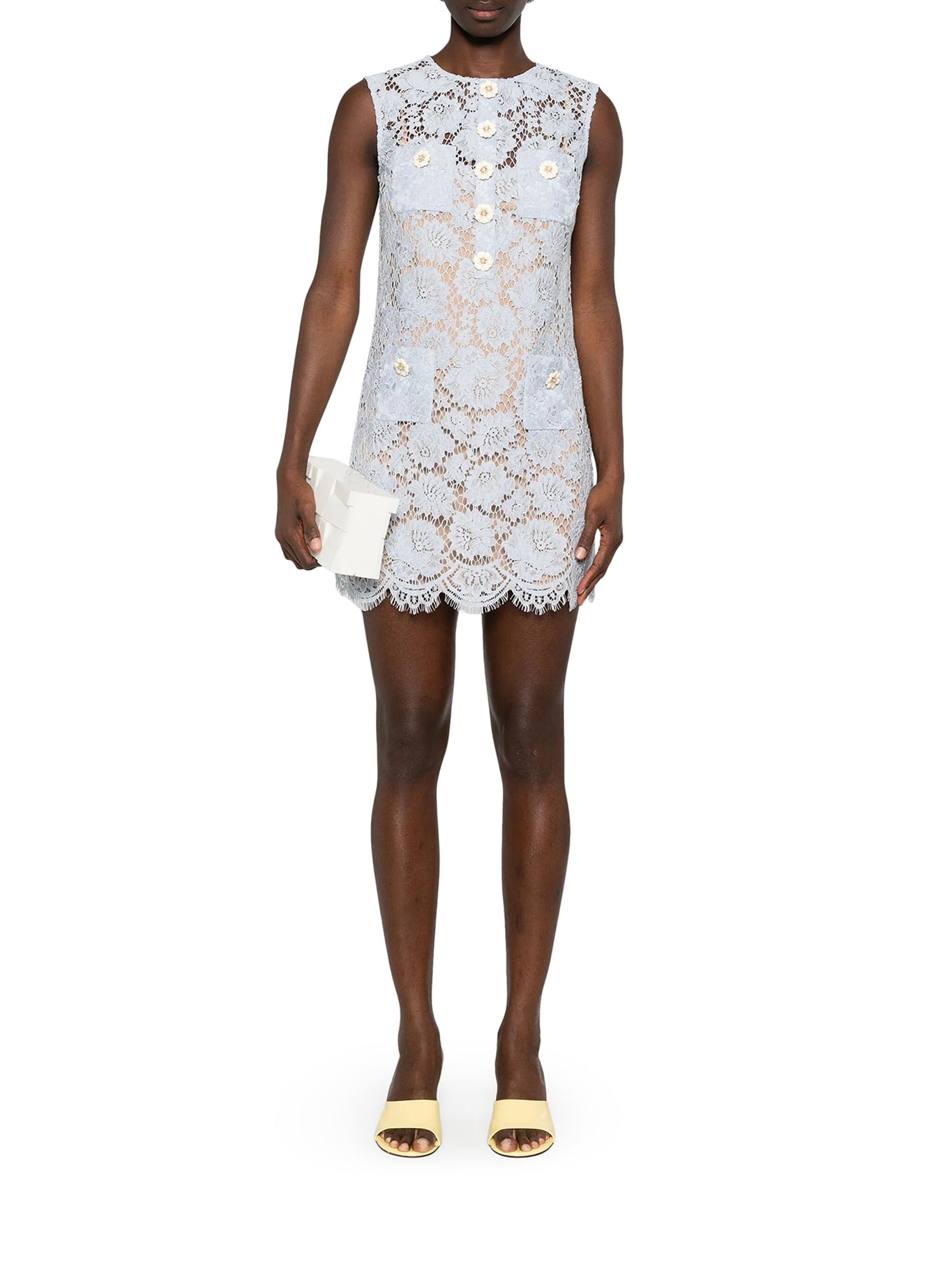 Elegant Lace Dress with Jewel Buttons - Perfect for Weddings, Parties & Special Occasions