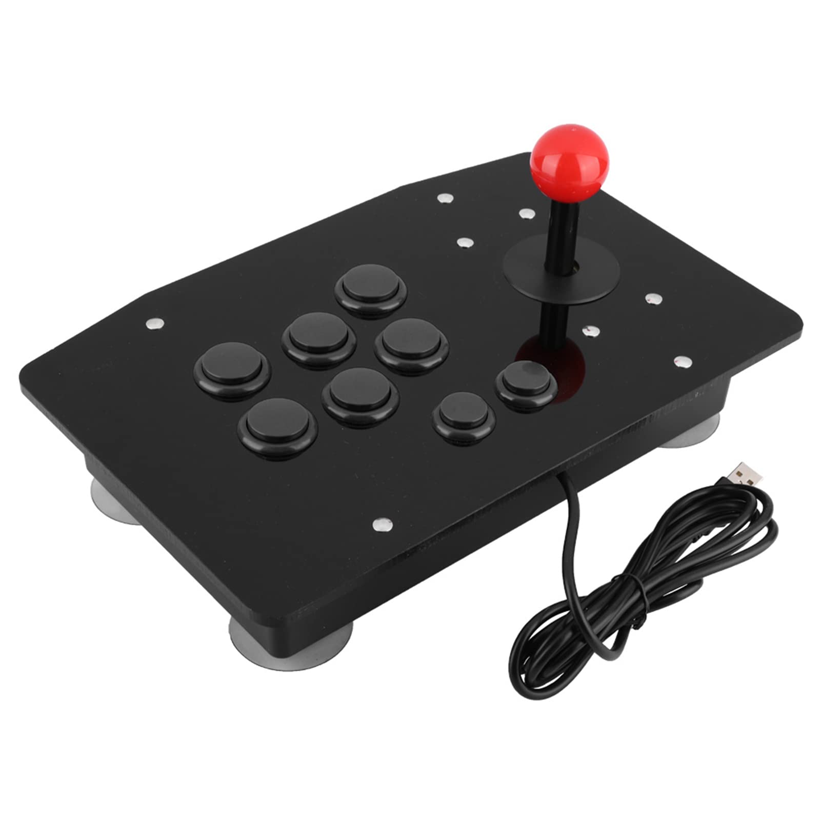 Arcade Rocker Game Controller - 8-Button Joystick with 8-Way Directional Pad for Fighting Games & Retro Gaming - Perfect for MAME, PC, Raspberry Pi & Arcade Cabinets (Black)