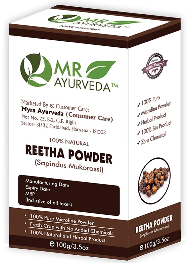 Organic Reetha Powder for Hair & Skin Care - 100% Natural Ayurvedic Soapnut Powder for Face Wash, Scalp Treatment & Glowing Skin - Chemical-Free Herbal Remedy (Set of 4, 400g) - Perfect for DIY Beauty, Natural Shampoo & Holistic Wellness Routines