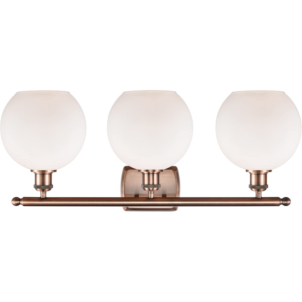 Innovations 516-3W-AC-G121-LED Athens 3 Light Bathroom Vanity Lighting Fixture - Antique Copper Finish - Ballston Collection - Perfect for Bathroom Mirror Lighting and Modern Home Decor