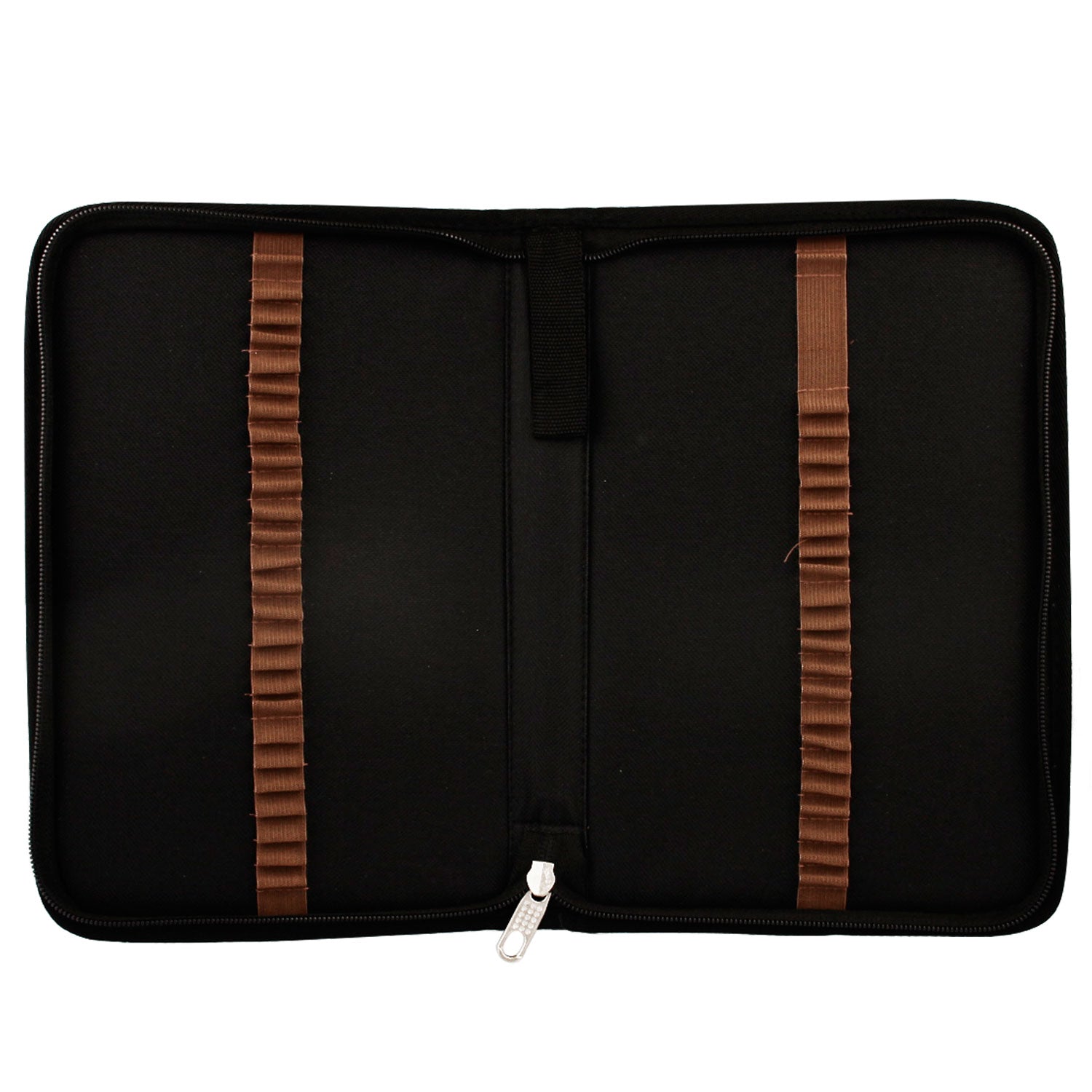 48-Slot Zippered Nylon Pencil Case Organizer - 11.4
